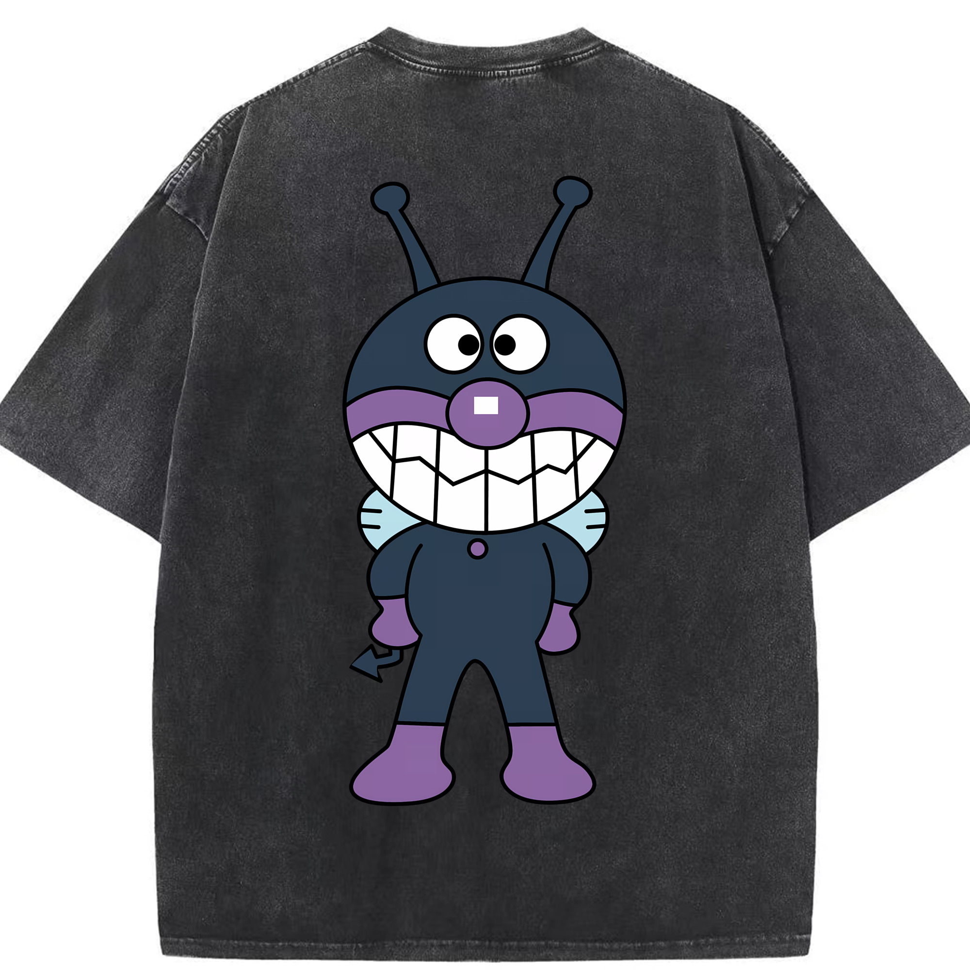 （画像用） アンパンマン Anpanman 綿100% ヴィンテージ風 半袖Tシャツ（背面プリント）