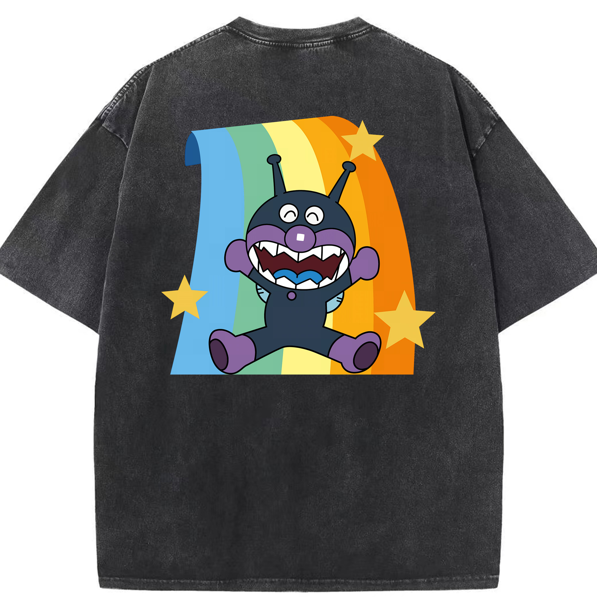 （画像用） アンパンマン Anpanman 綿100% ヴィンテージ風 半袖Tシャツ（背面プリント）