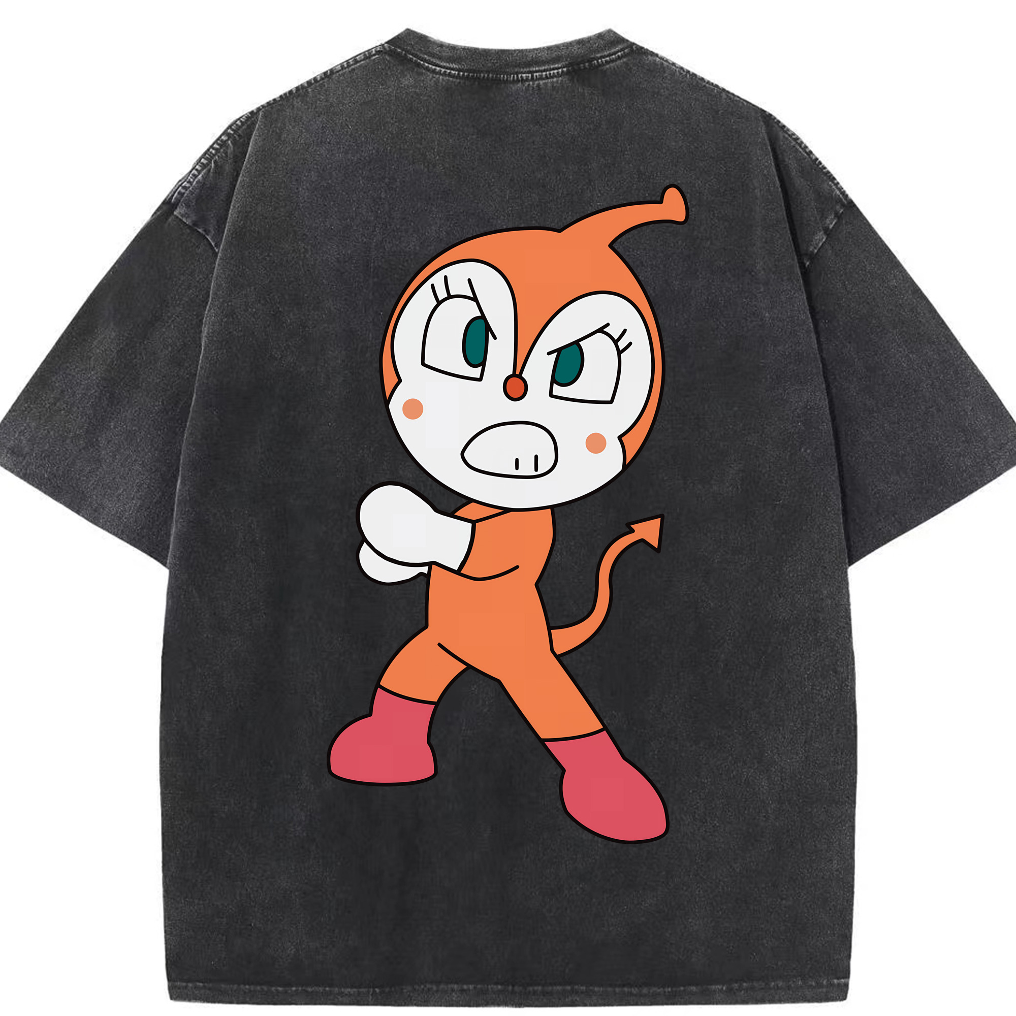 （画像用） アンパンマン Anpanman 綿100% ヴィンテージ風 半袖Tシャツ（背面プリント）