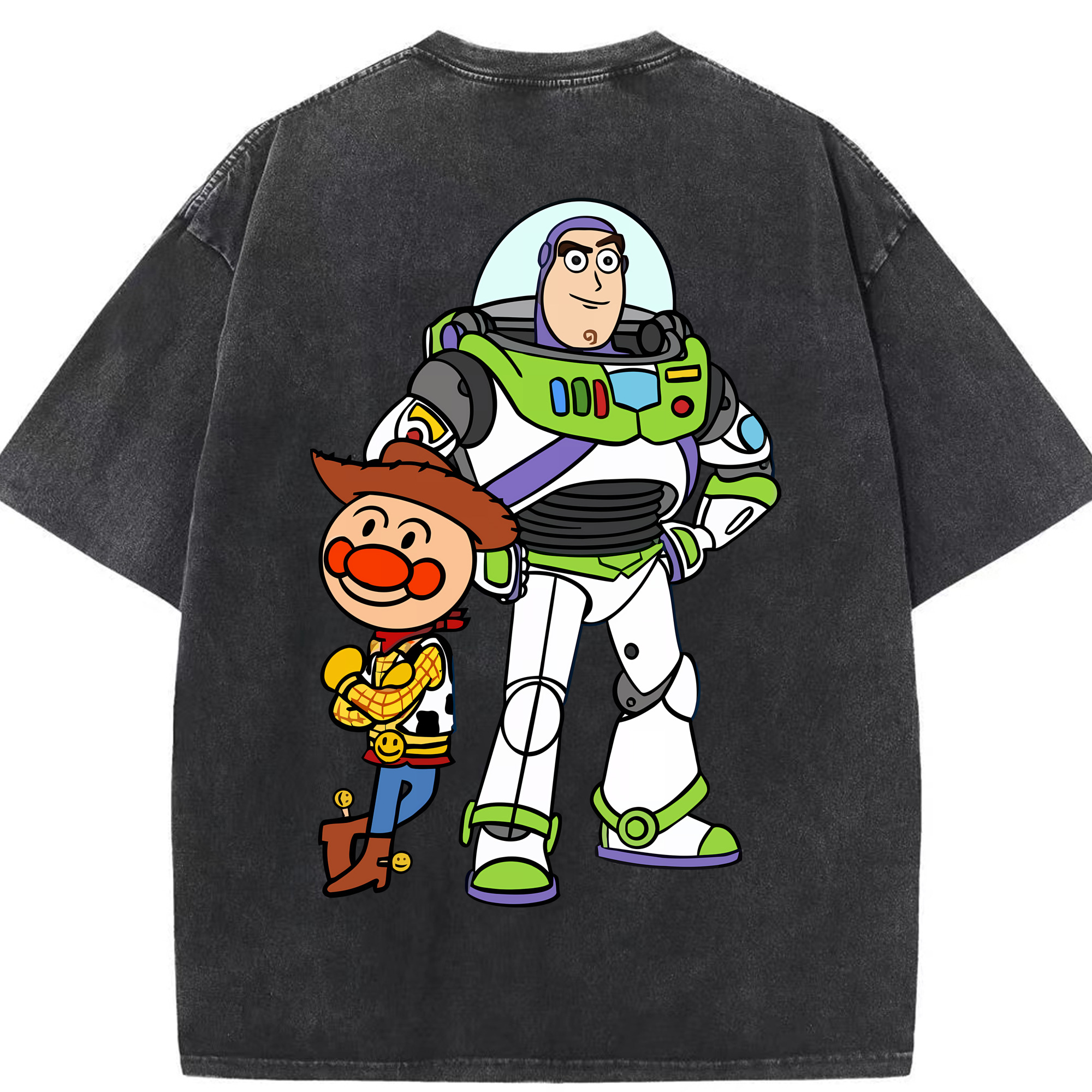 （画像用） アンパンマン Anpanman 綿100% ヴィンテージ風 半袖Tシャツ（背面プリント）