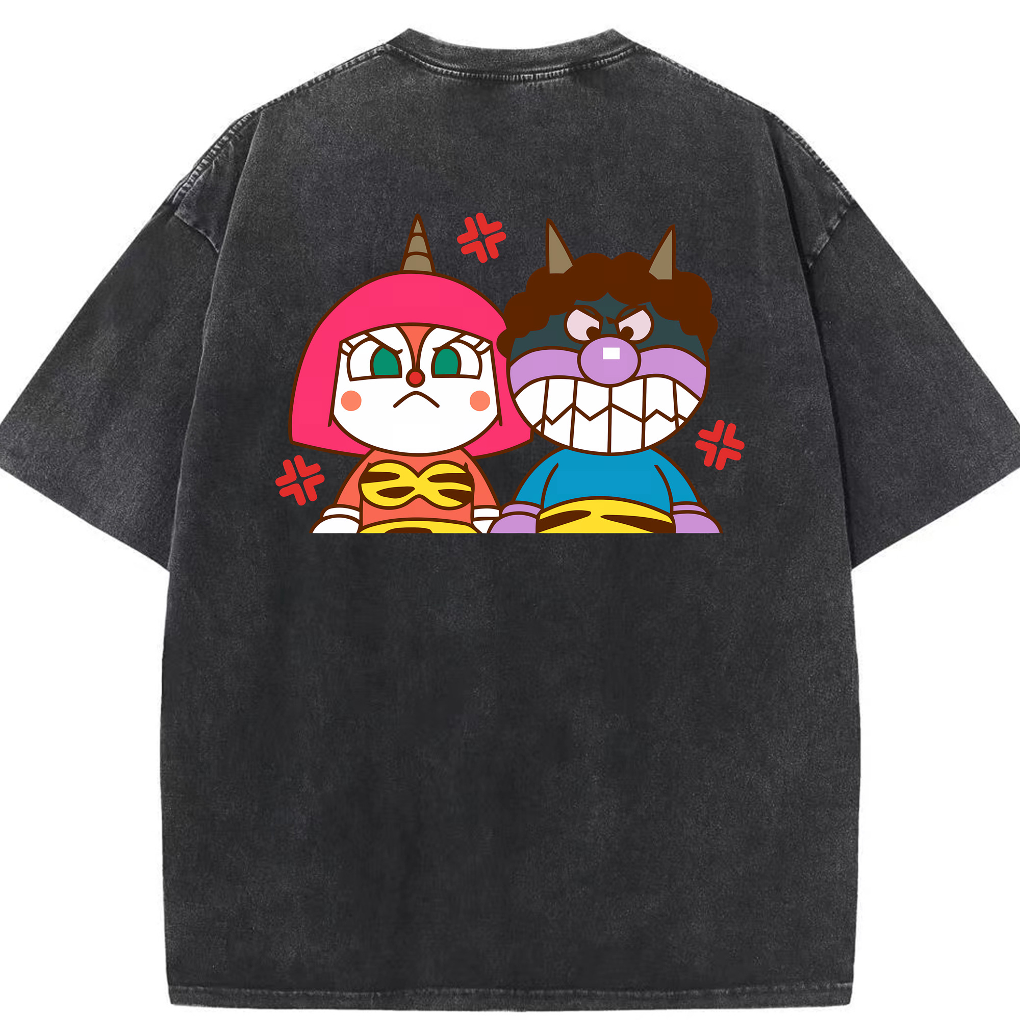 （画像用） アンパンマン Anpanman 綿100% ヴィンテージ風 半袖Tシャツ（背面プリント）