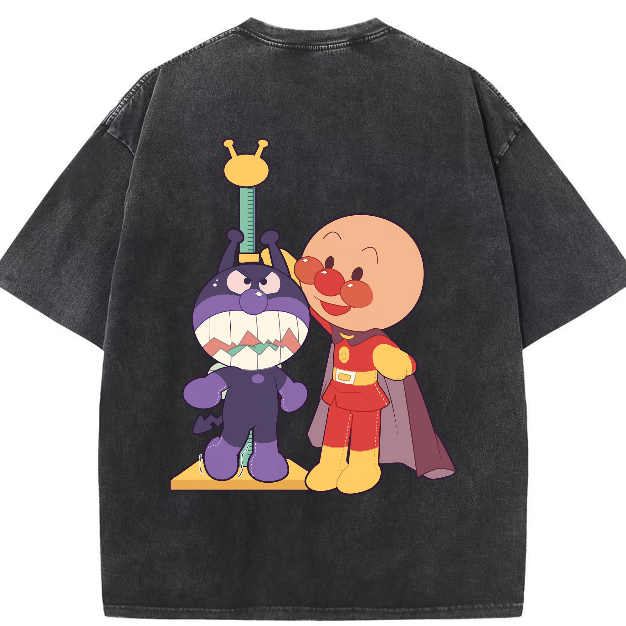 （画像用） アンパンマン Anpanman 綿100% ヴィンテージ風 半袖Tシャツ（背面プリント）