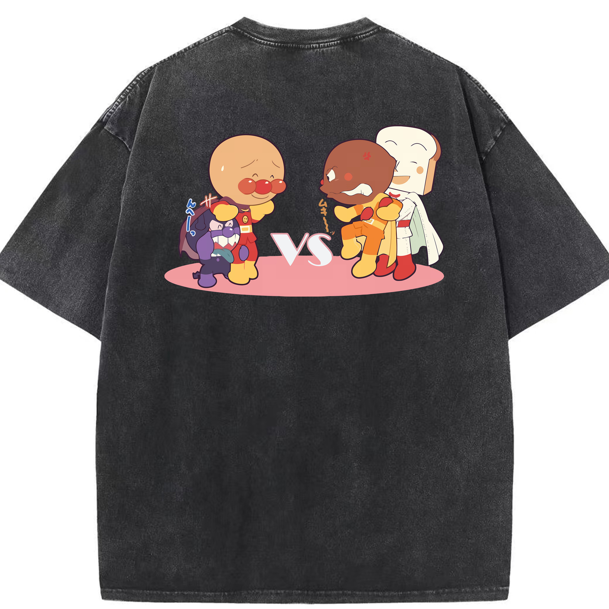 （画像用） アンパンマン Anpanman 綿100% ヴィンテージ風 半袖Tシャツ（背面プリント）