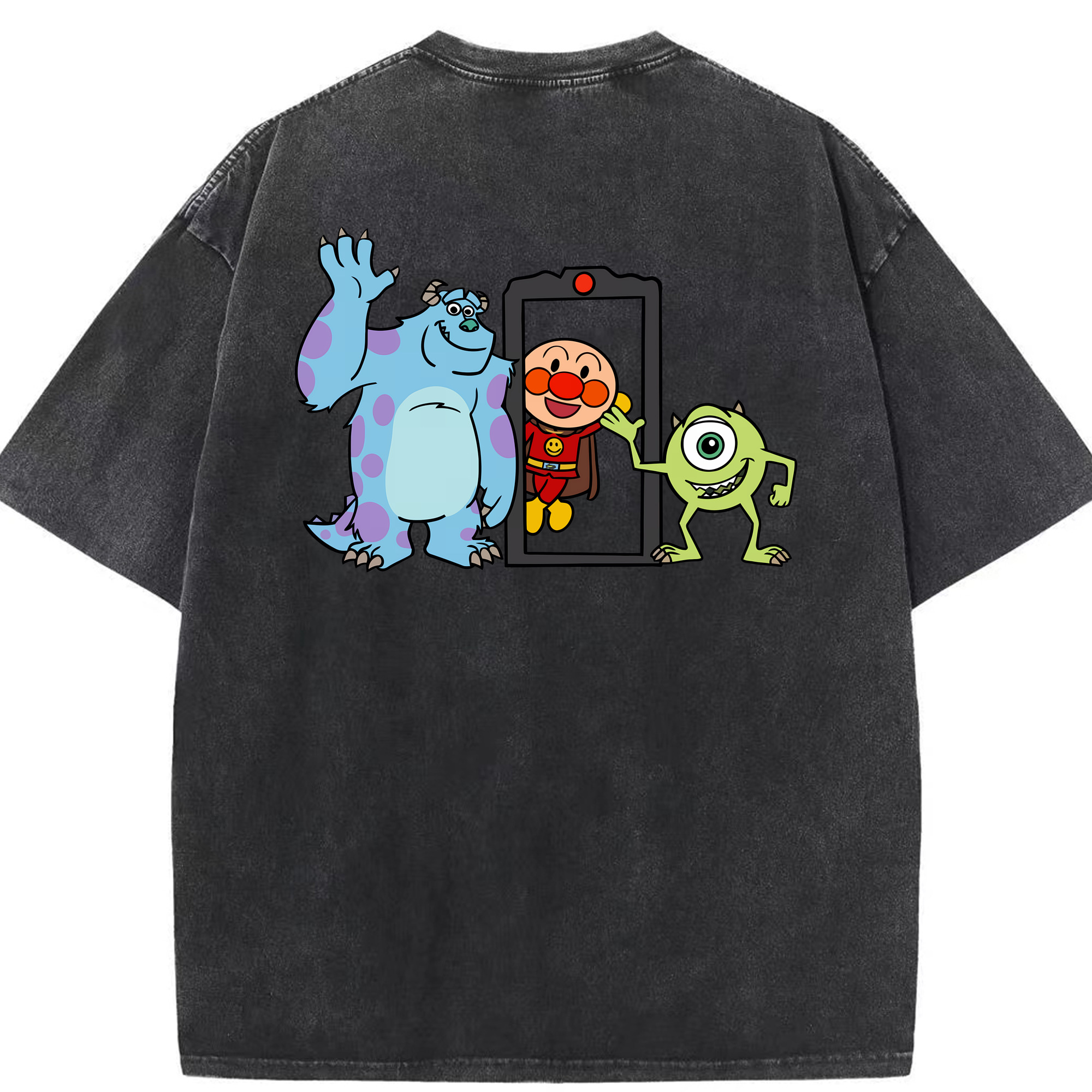 （画像用） アンパンマン Anpanman 綿100% ヴィンテージ風 半袖Tシャツ（背面プリント）