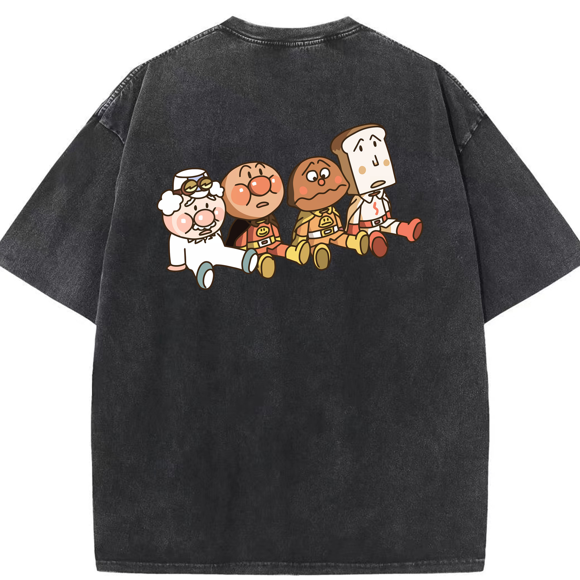 （画像用） アンパンマン Anpanman 綿100% ヴィンテージ風 半袖Tシャツ（背面プリント）