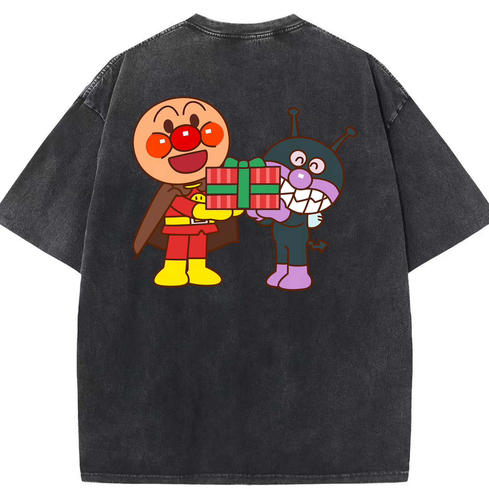 （画像用） アンパンマン Anpanman 綿100% ヴィンテージ風 半袖Tシャツ（背面プリント）