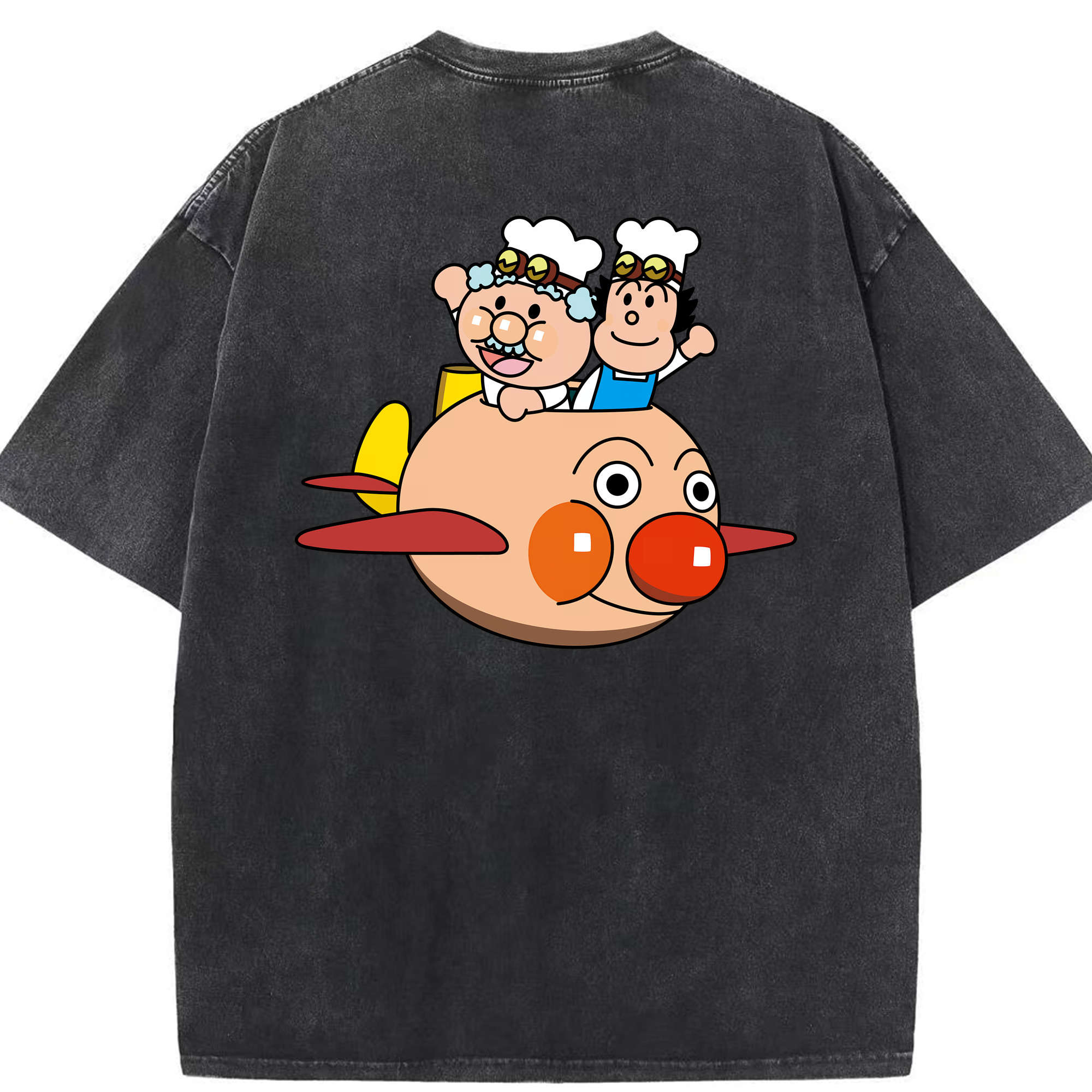 （画像用） アンパンマン Anpanman 綿100% ヴィンテージ風 半袖Tシャツ（背面プリント）