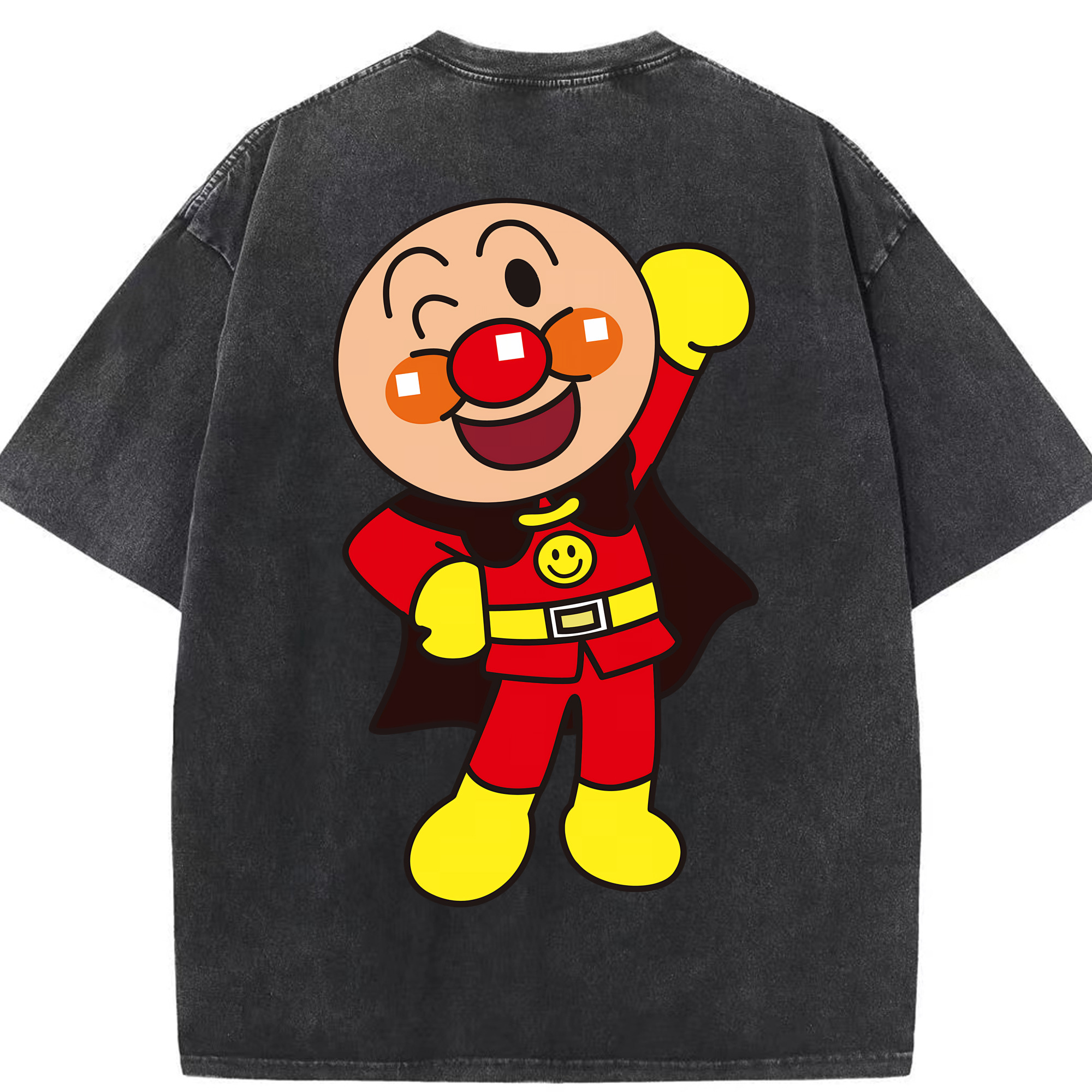 （画像用） アンパンマン Anpanman 綿100% ヴィンテージ風 半袖Tシャツ（背面プリント）