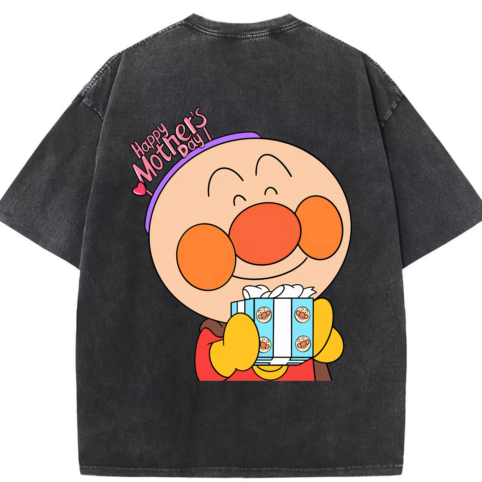 （画像用） アンパンマン Anpanman 綿100% ヴィンテージ風 半袖Tシャツ（背面プリント）