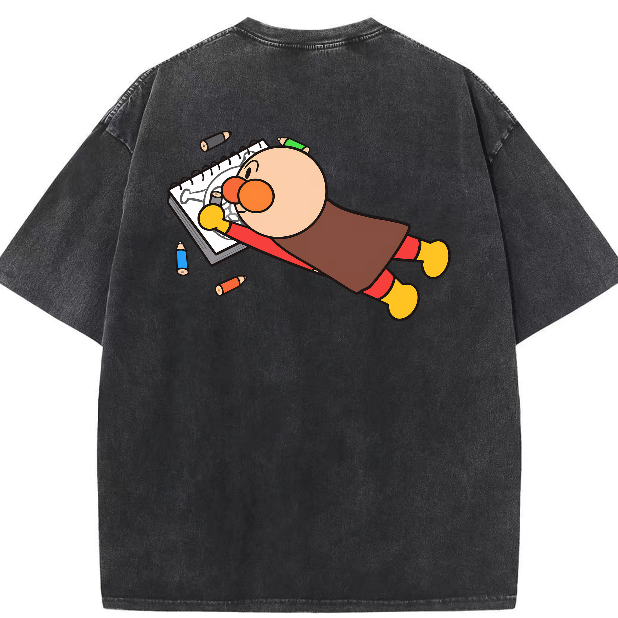 （画像用） アンパンマン Anpanman 綿100% ヴィンテージ風 半袖Tシャツ（背面プリント）