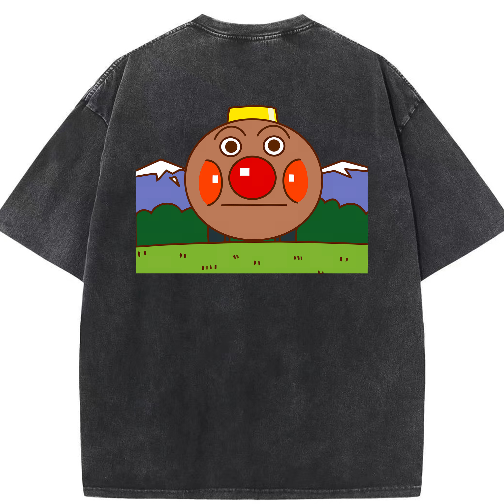（画像用） アンパンマン Anpanman 綿100% ヴィンテージ風 半袖Tシャツ（背面プリント）