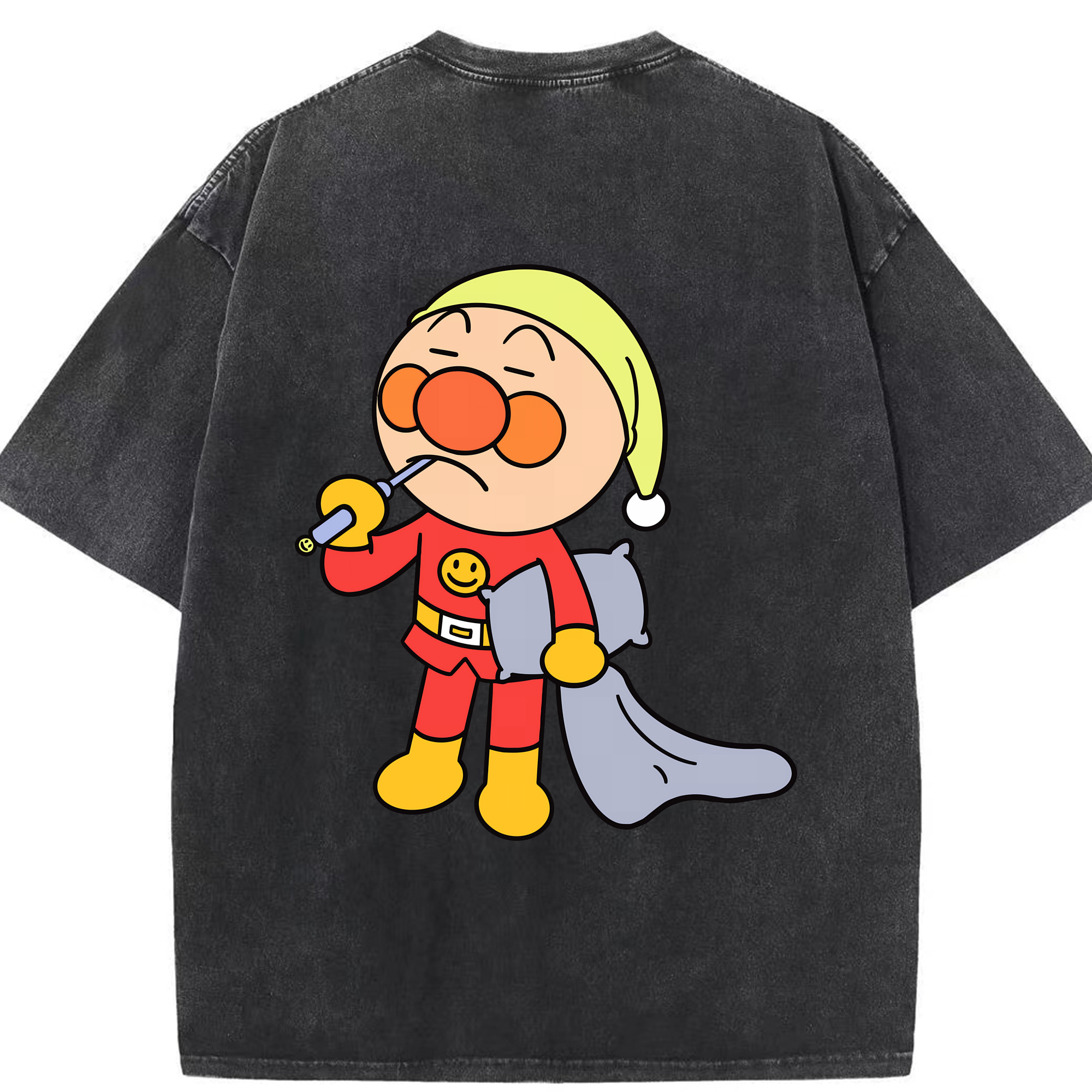 （画像用） アンパンマン Anpanman 綿100% ヴィンテージ風 半袖Tシャツ（背面プリント）