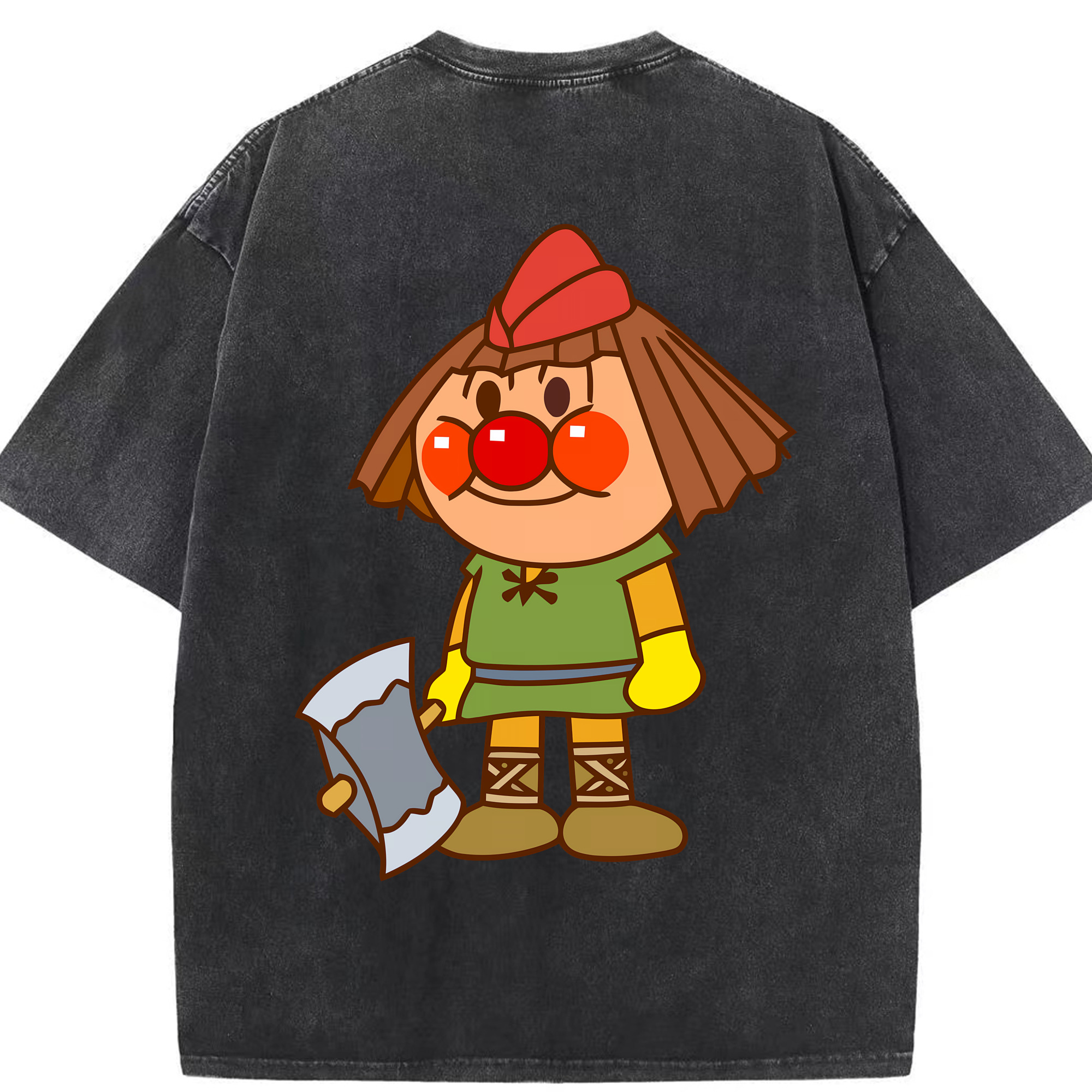 （画像用） アンパンマン Anpanman 綿100% ヴィンテージ風 半袖Tシャツ（背面プリント）