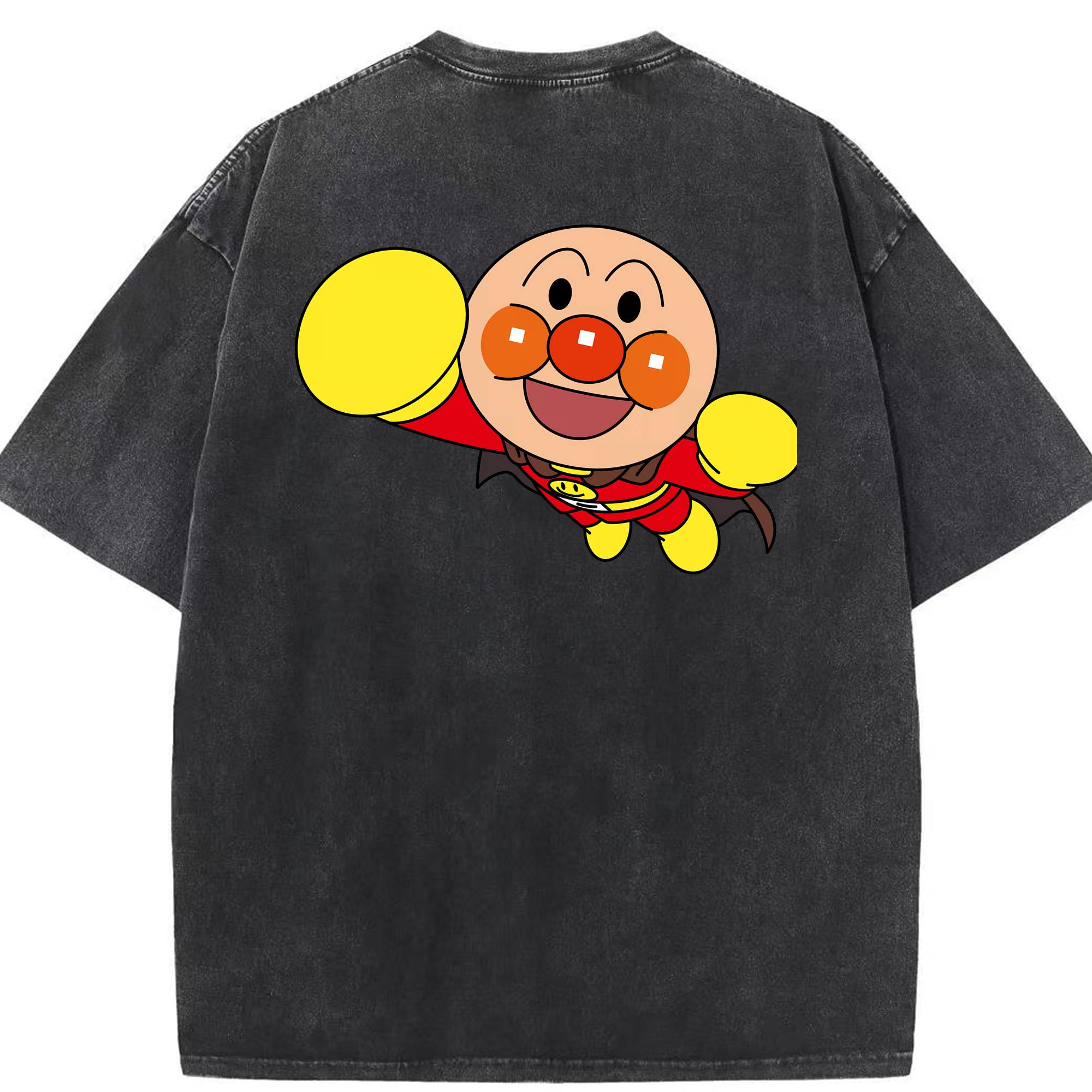 （画像用） アンパンマン Anpanman 綿100% ヴィンテージ風 半袖Tシャツ（背面プリント）
