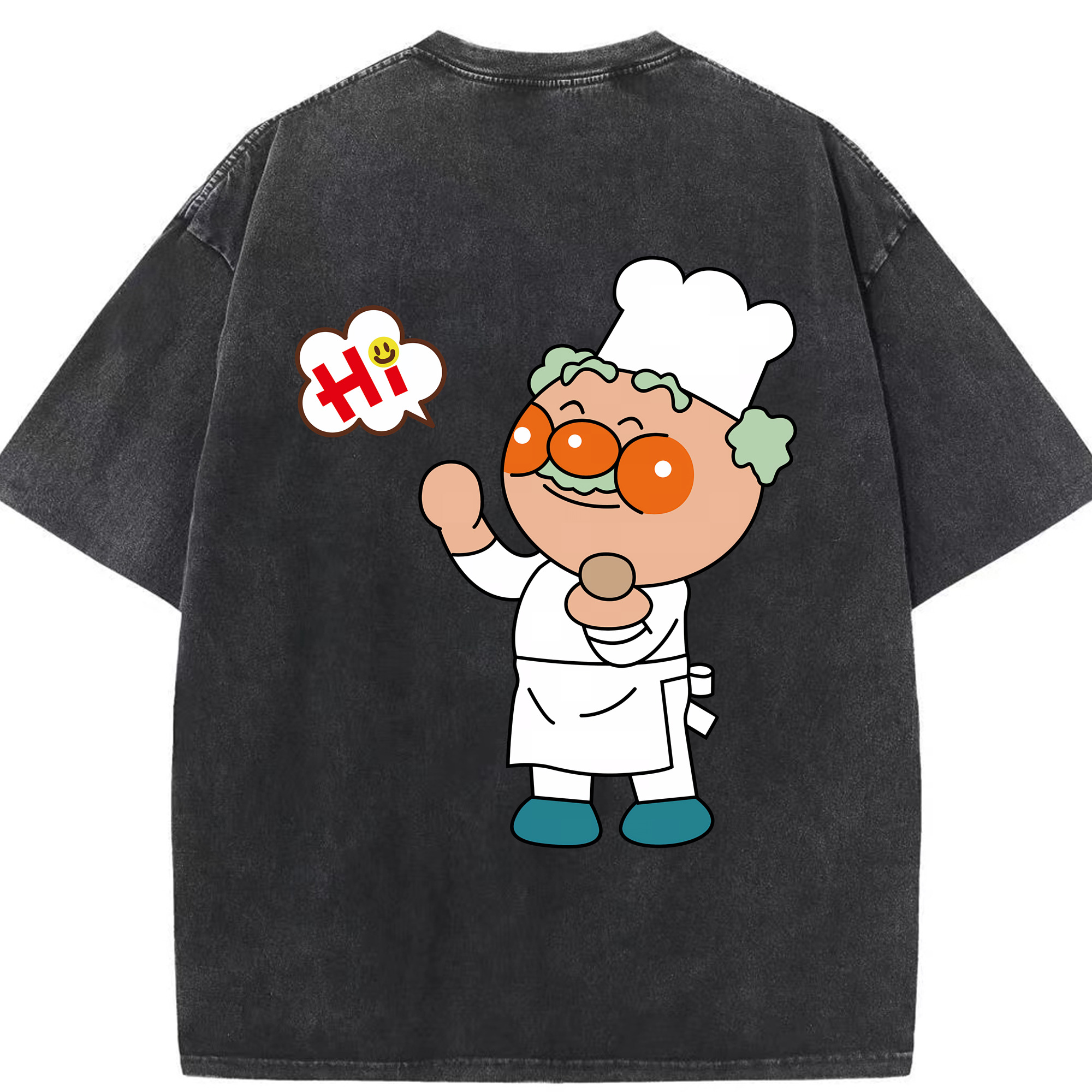 （画像用） アンパンマン Anpanman 綿100% ヴィンテージ風 半袖Tシャツ（背面プリント）