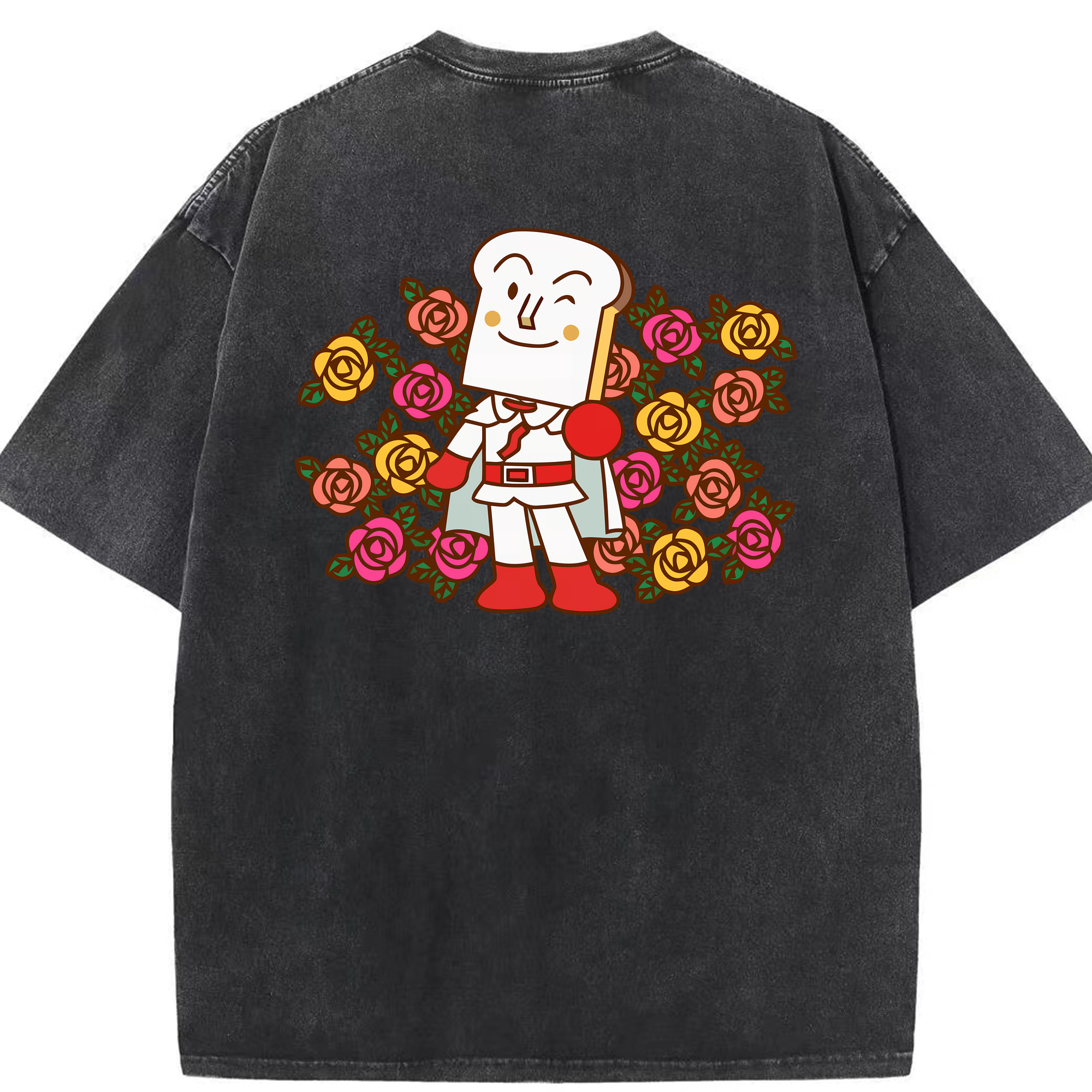 （画像用） アンパンマン Anpanman 綿100% ヴィンテージ風 半袖Tシャツ（背面プリント）