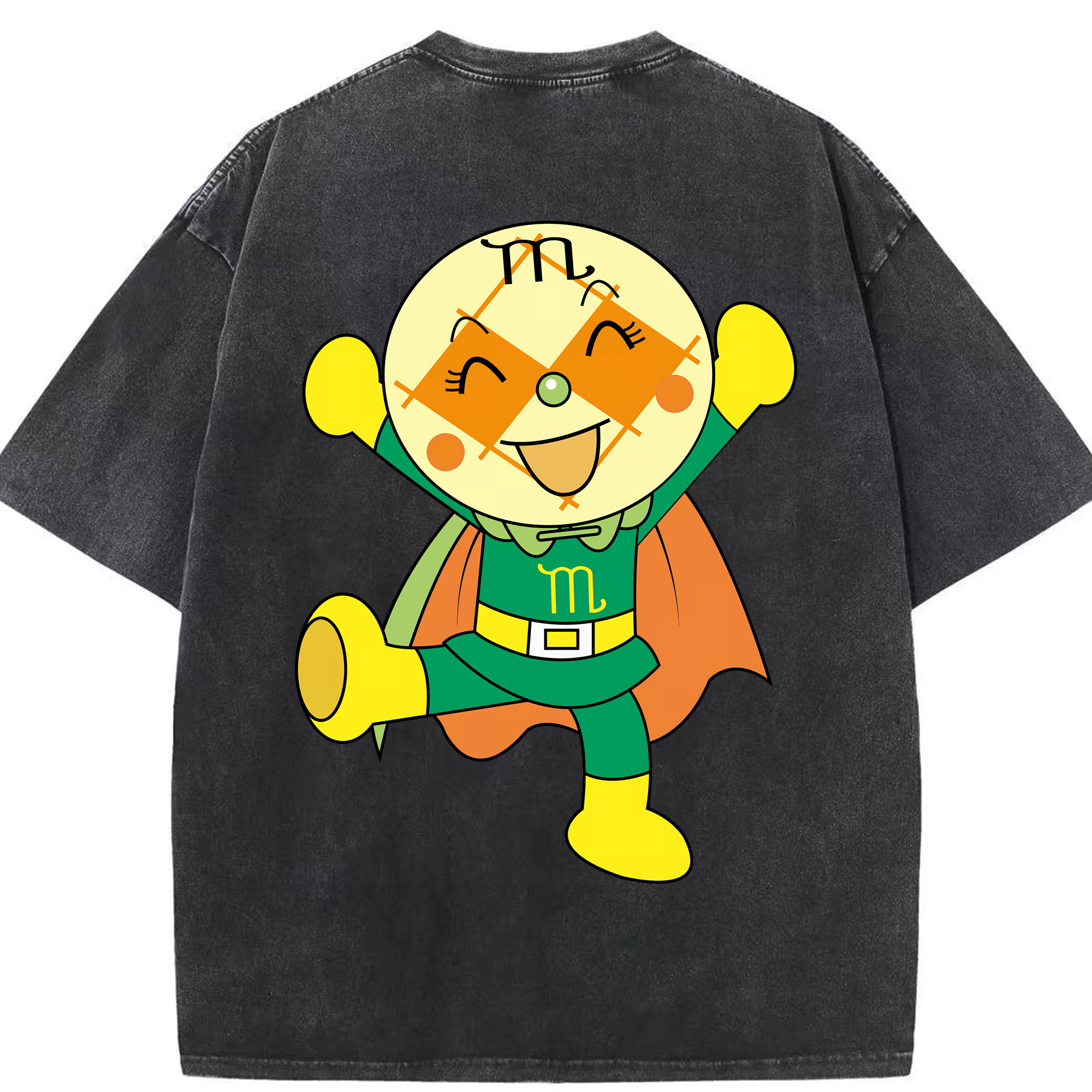 （画像用） アンパンマン Anpanman 綿100% ヴィンテージ風 半袖Tシャツ（背面プリント）