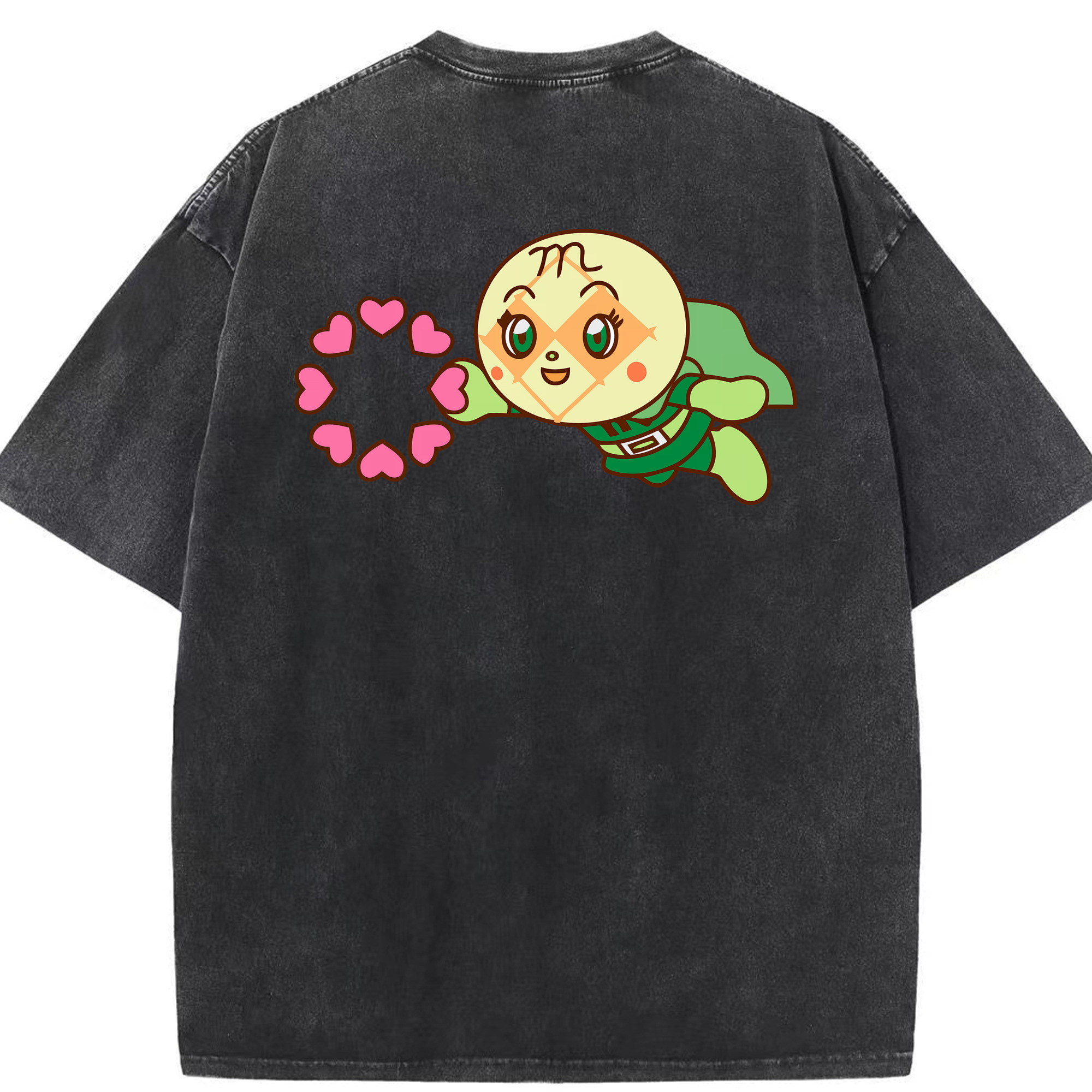 （画像用） アンパンマン Anpanman 綿100% ヴィンテージ風 半袖Tシャツ（背面プリント）