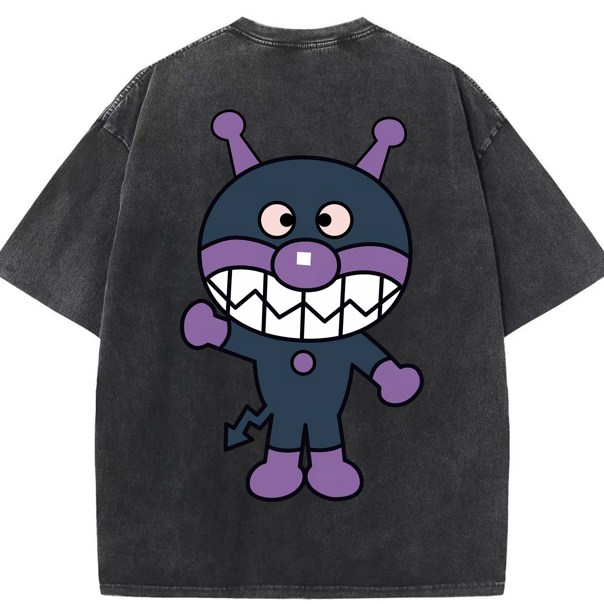 （画像用） アンパンマン Anpanman 綿100% ヴィンテージ風 半袖Tシャツ（背面プリント）