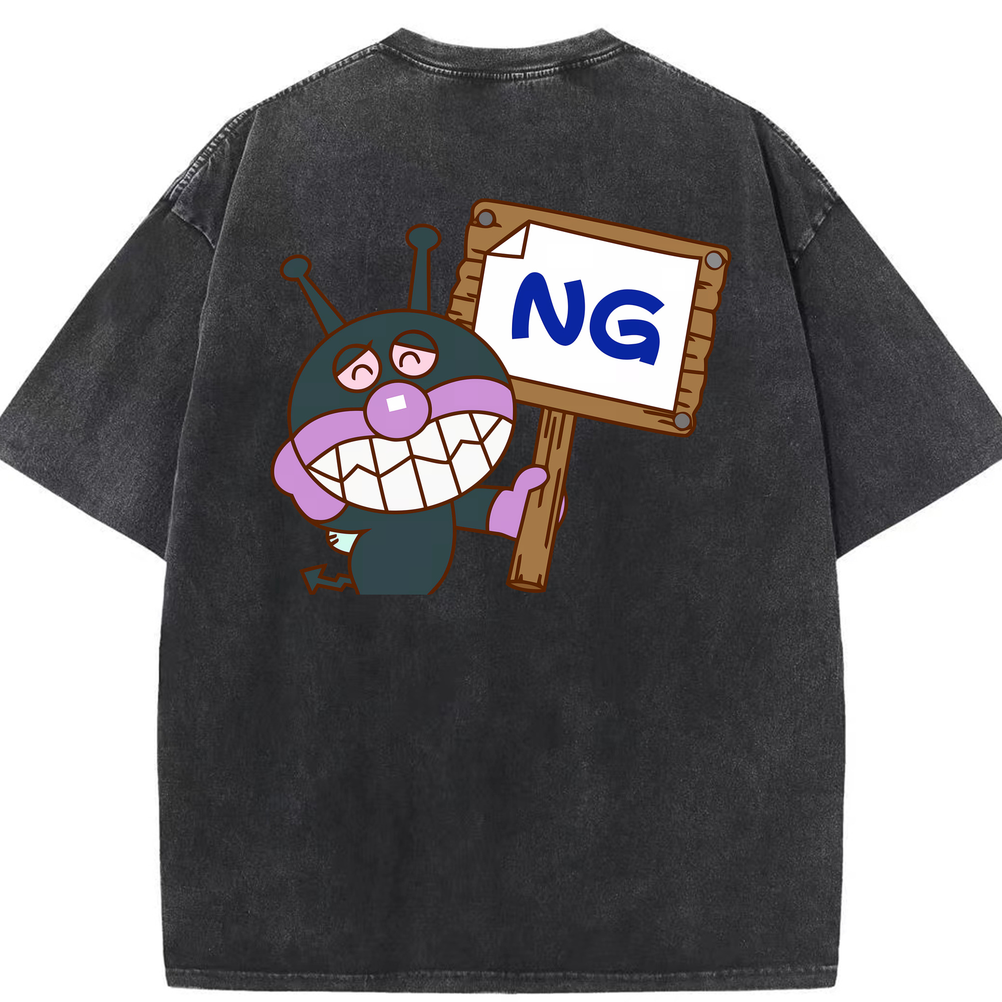 （画像用） アンパンマン Anpanman 綿100% ヴィンテージ風 半袖Tシャツ（背面プリント）