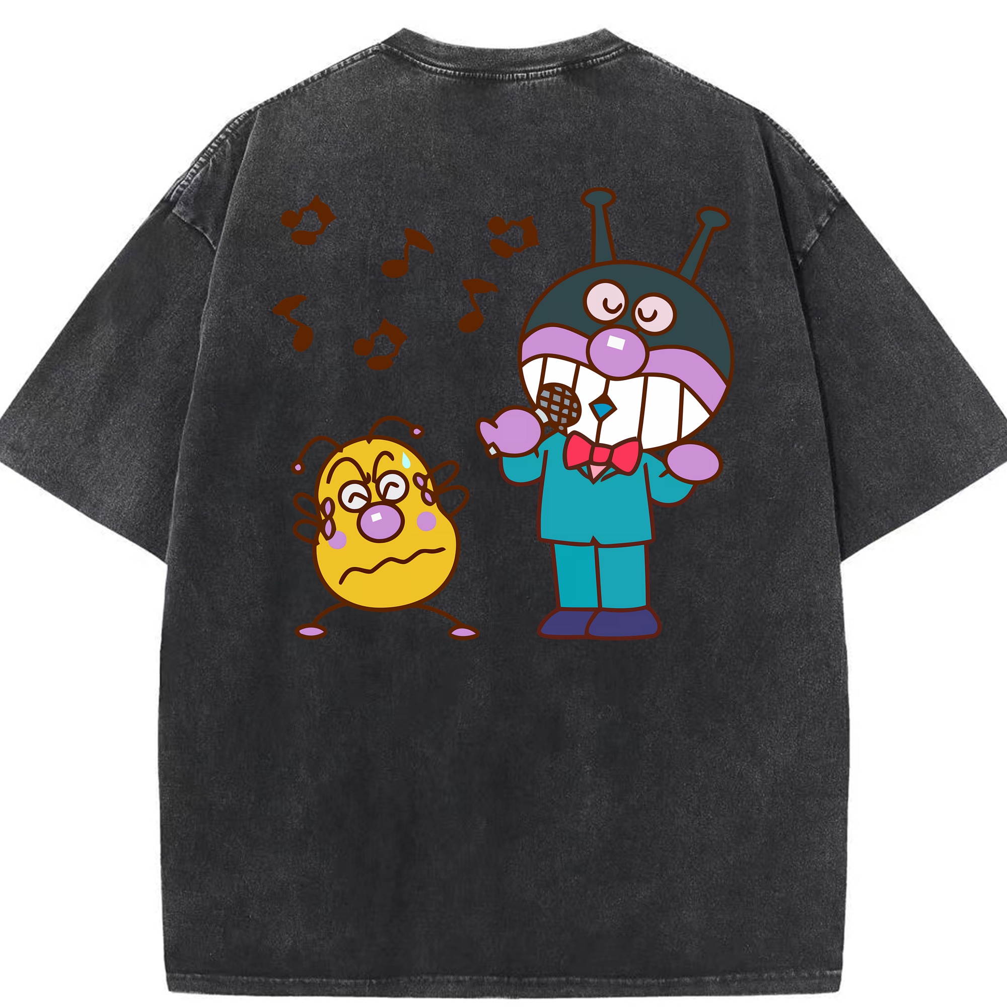 （画像用） アンパンマン Anpanman 綿100% ヴィンテージ風 半袖Tシャツ（背面プリント）