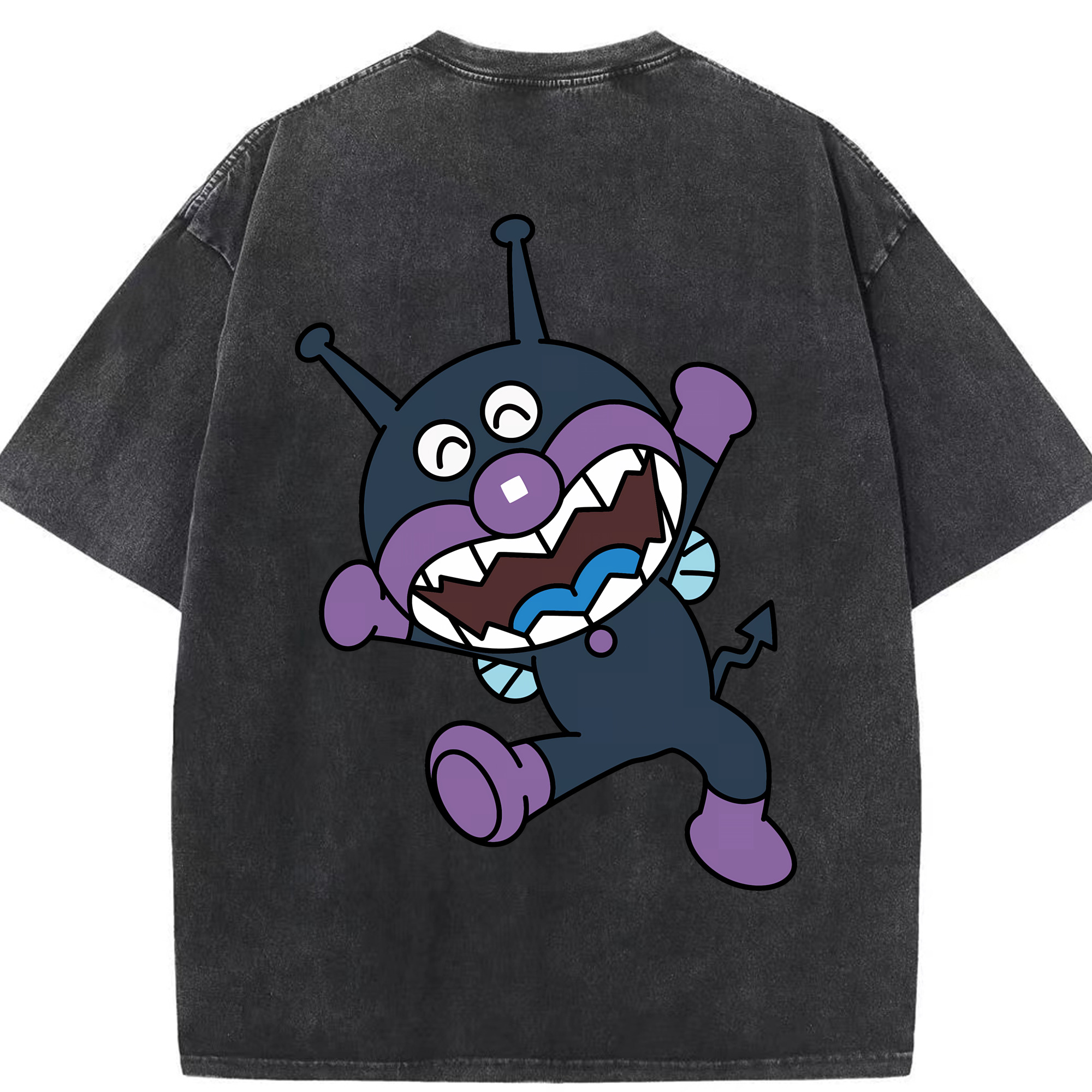 （画像用） アンパンマン Anpanman 綿100% ヴィンテージ風 半袖Tシャツ（背面プリント）
