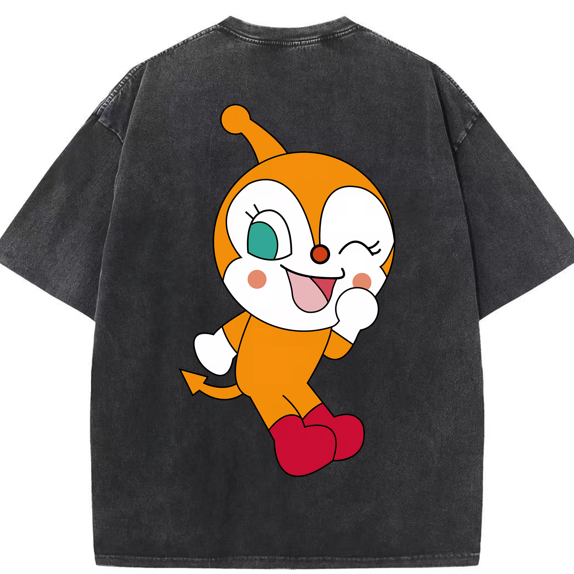（画像用） アンパンマン Anpanman 綿100% ヴィンテージ風 半袖Tシャツ（背面プリント）
