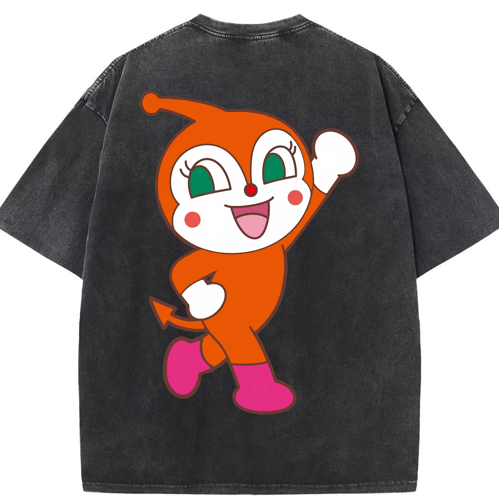（画像用） アンパンマン Anpanman 綿100% ヴィンテージ風 半袖Tシャツ（背面プリント）