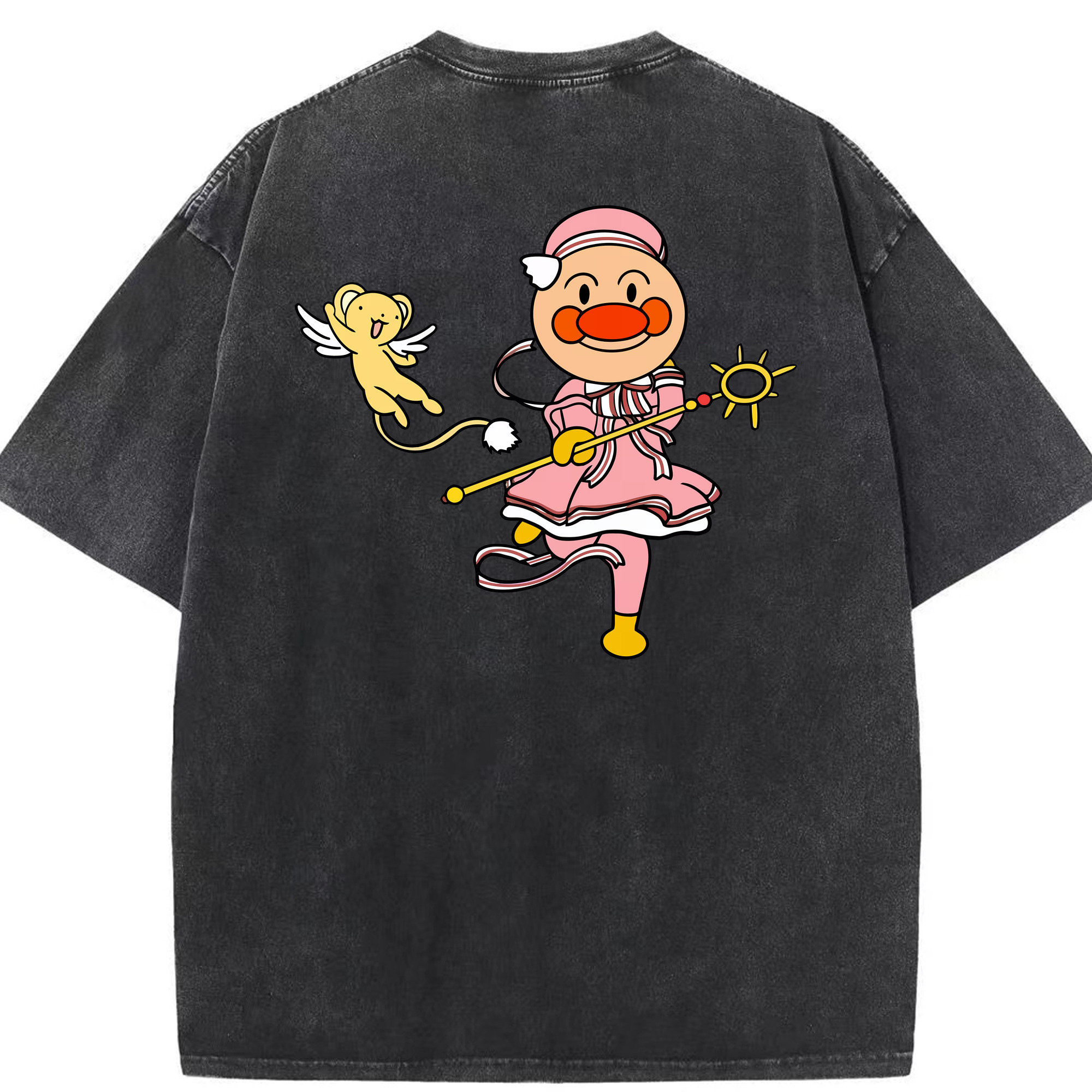 （画像用） アンパンマン Anpanman 綿100% ヴィンテージ風 半袖Tシャツ（背面プリント）