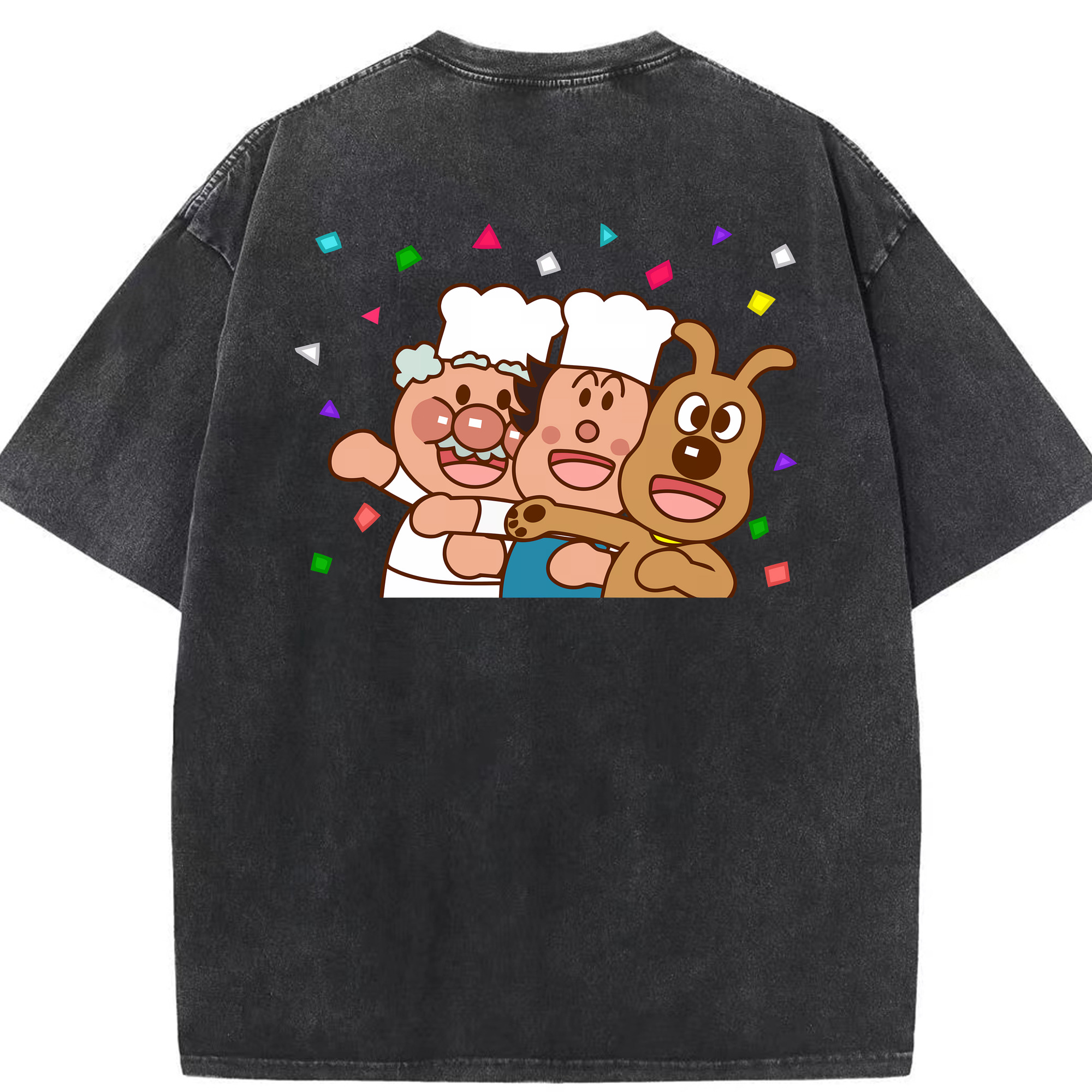 （画像用） アンパンマン Anpanman 綿100% ヴィンテージ風 半袖Tシャツ（背面プリント）