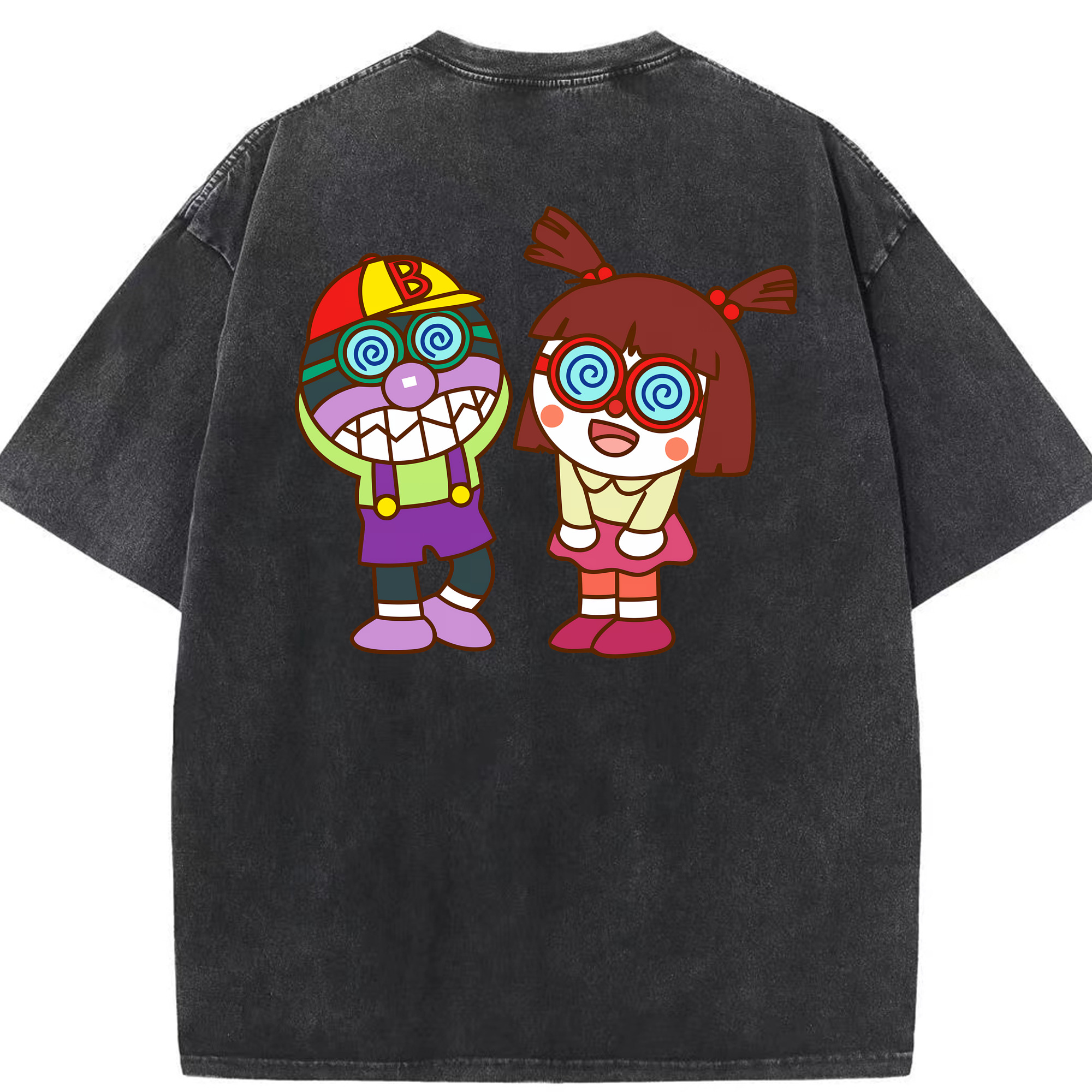（画像用） アンパンマン Anpanman 綿100% ヴィンテージ風 半袖Tシャツ（背面プリント）