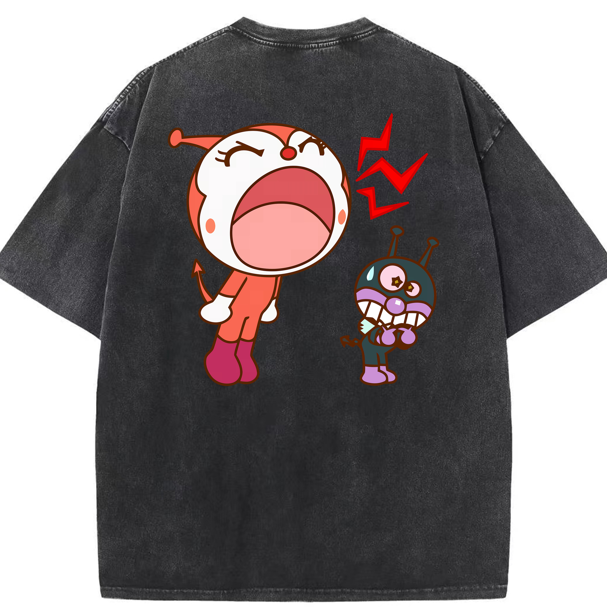 （画像用） アンパンマン Anpanman 綿100% ヴィンテージ風 半袖Tシャツ（背面プリント）