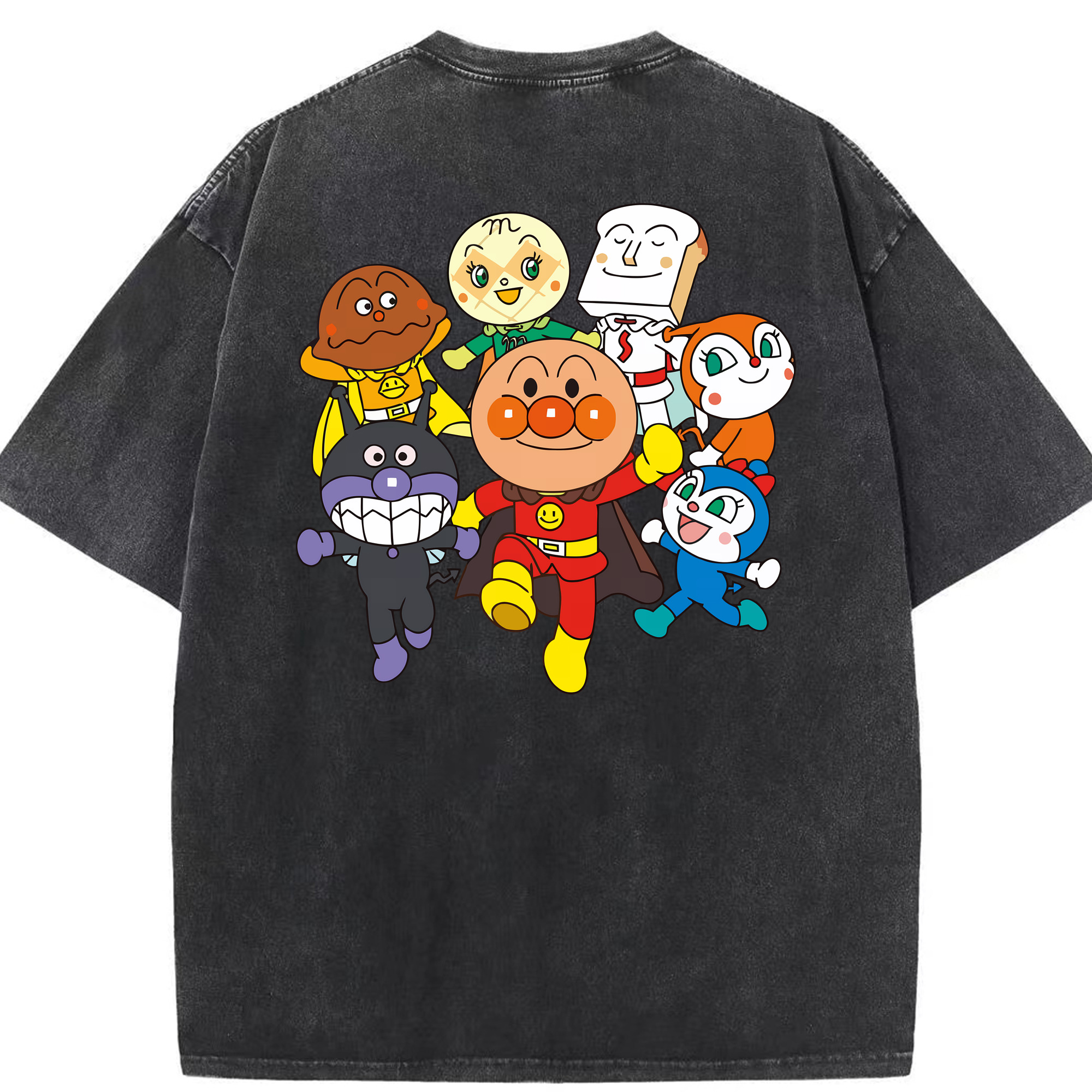 （画像用） アンパンマン Anpanman 綿100% ヴィンテージ風 半袖Tシャツ（背面プリント）