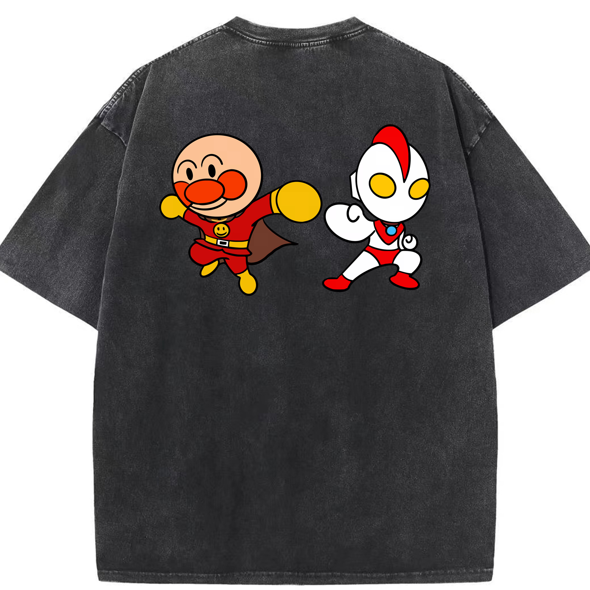 （画像用） アンパンマン Anpanman 綿100% ヴィンテージ風 半袖Tシャツ（背面プリント）