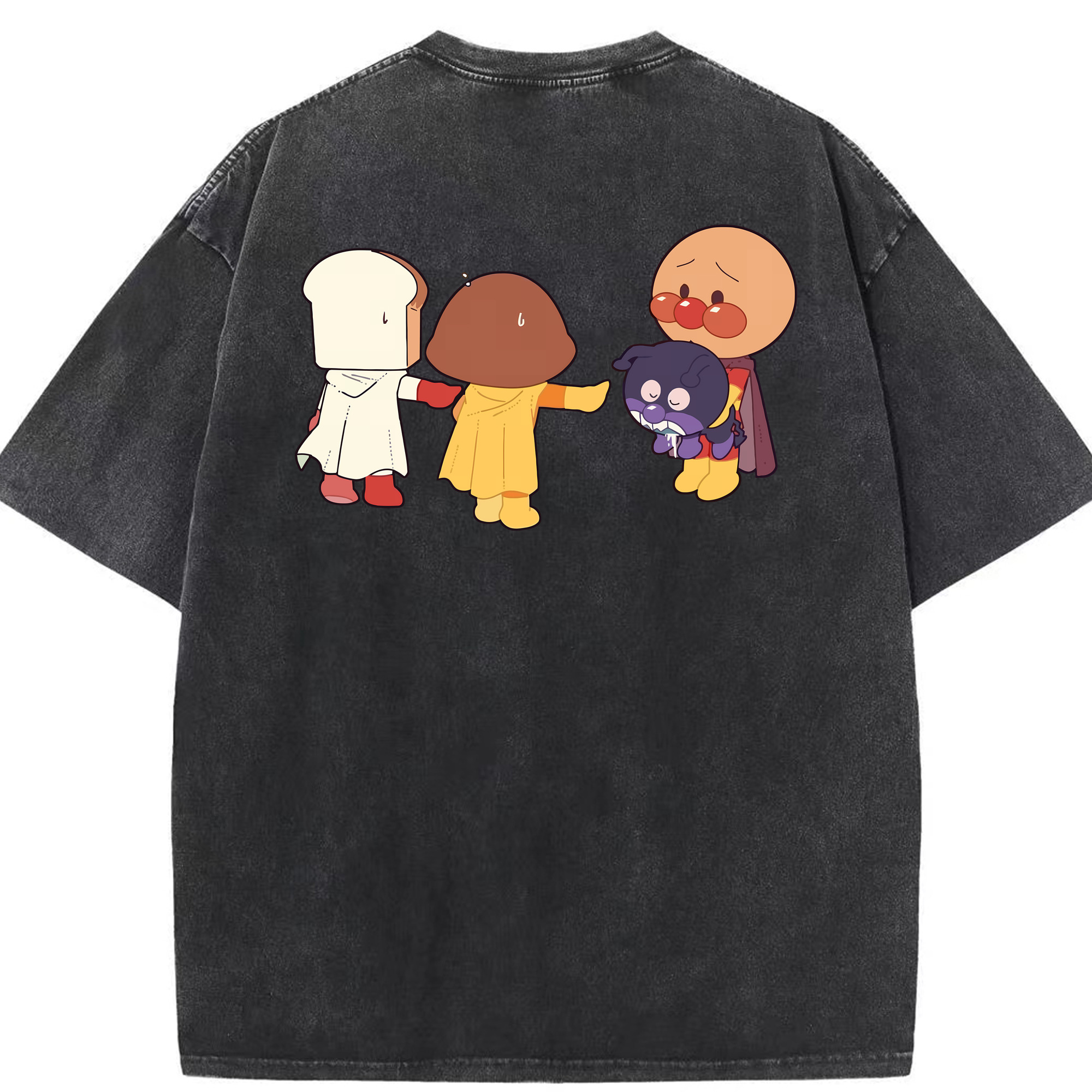 （画像用） アンパンマン Anpanman 綿100% ヴィンテージ風 半袖Tシャツ（背面プリント）