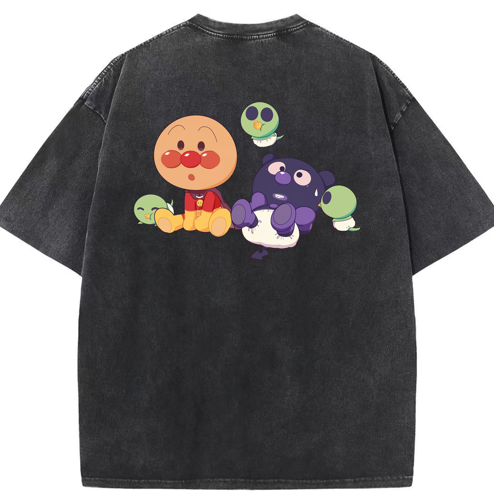 （画像用） アンパンマン Anpanman 綿100% ヴィンテージ風 半袖Tシャツ（背面プリント）