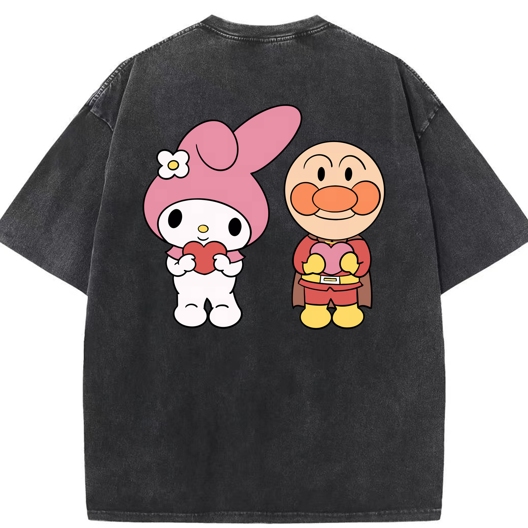（画像用） アンパンマン Anpanman 綿100% ヴィンテージ風 半袖Tシャツ（背面プリント）