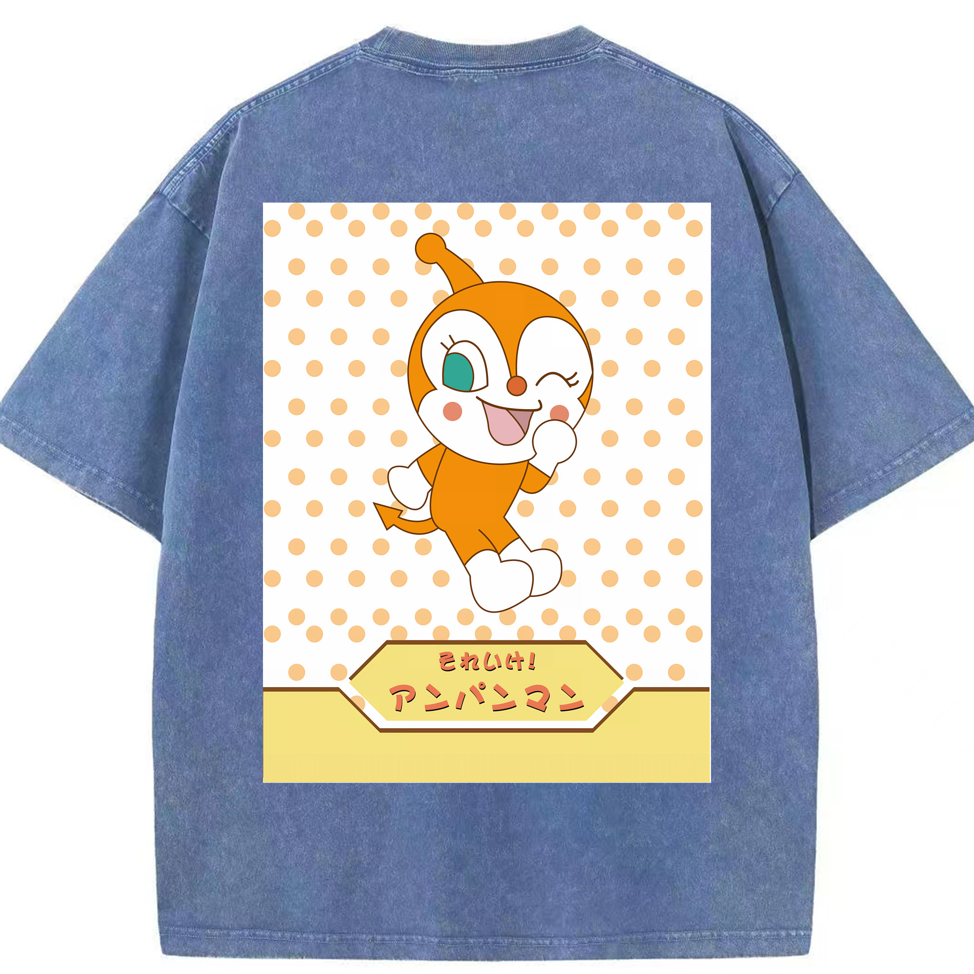 （画像用） アンパンマン Anpanman 綿100% ヴィンテージ風 半袖Tシャツ（背面プリント）