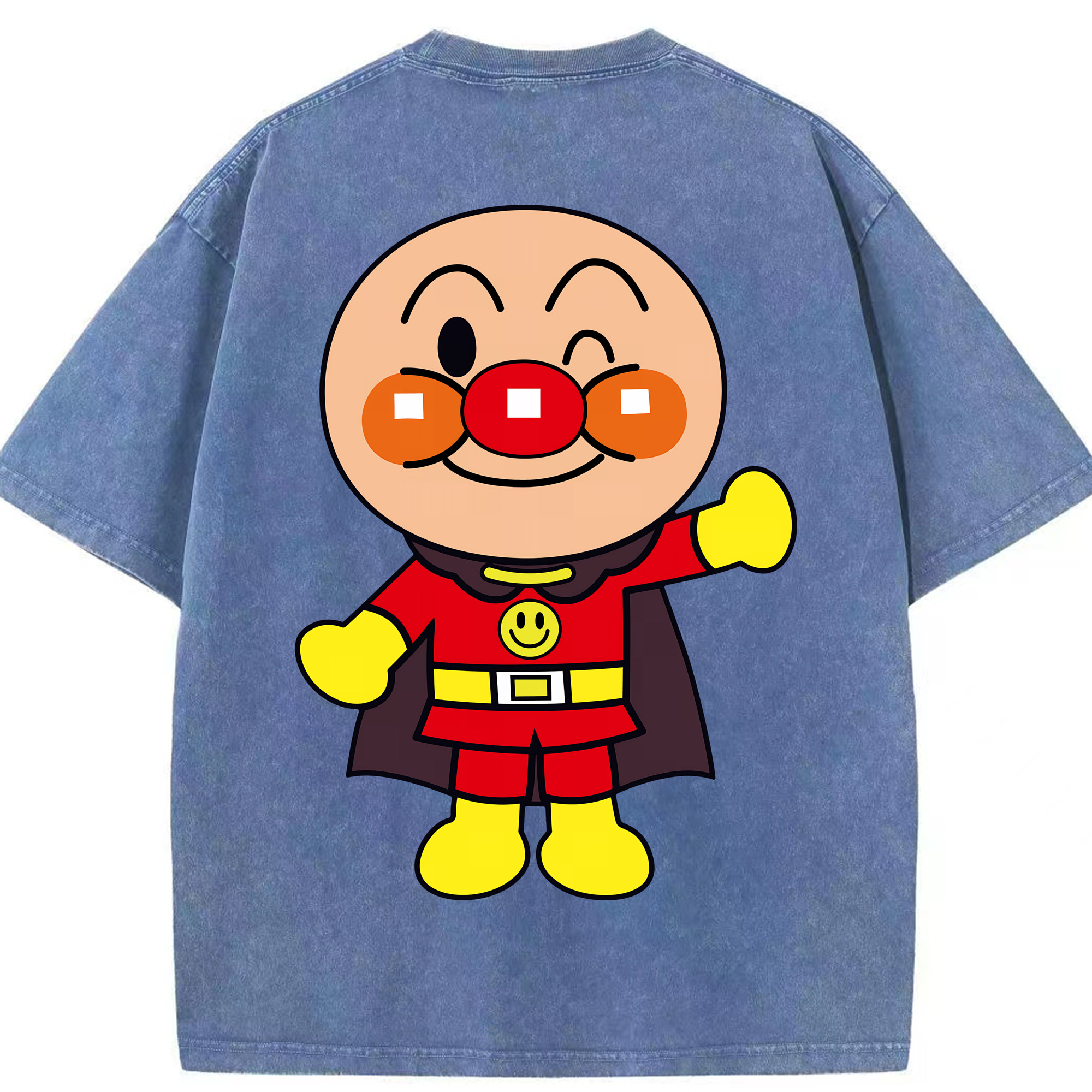 （画像用） アンパンマン Anpanman 綿100% ヴィンテージ風 半袖Tシャツ（背面プリント）