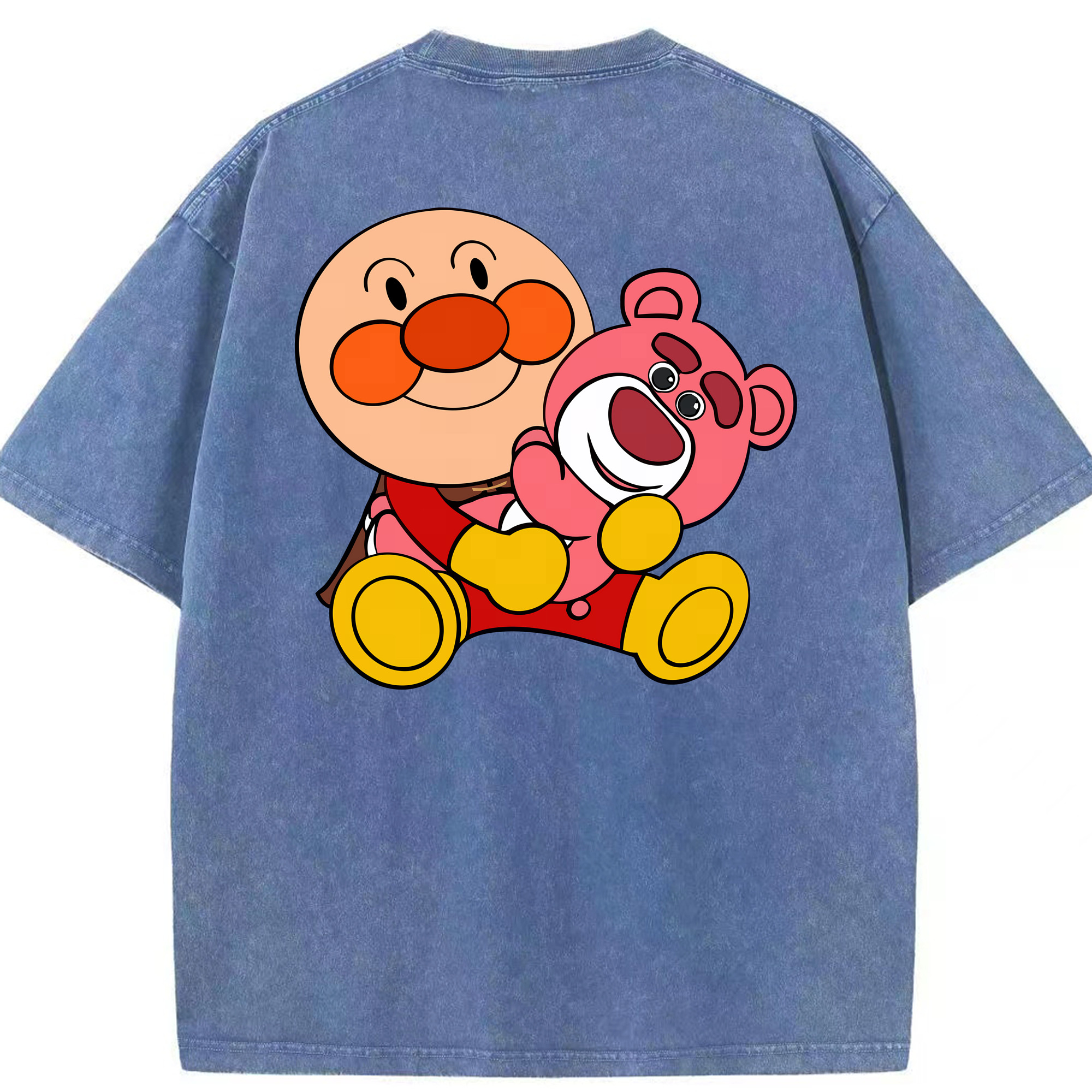 （画像用） アンパンマン Anpanman 綿100% ヴィンテージ風 半袖Tシャツ（背面プリント）