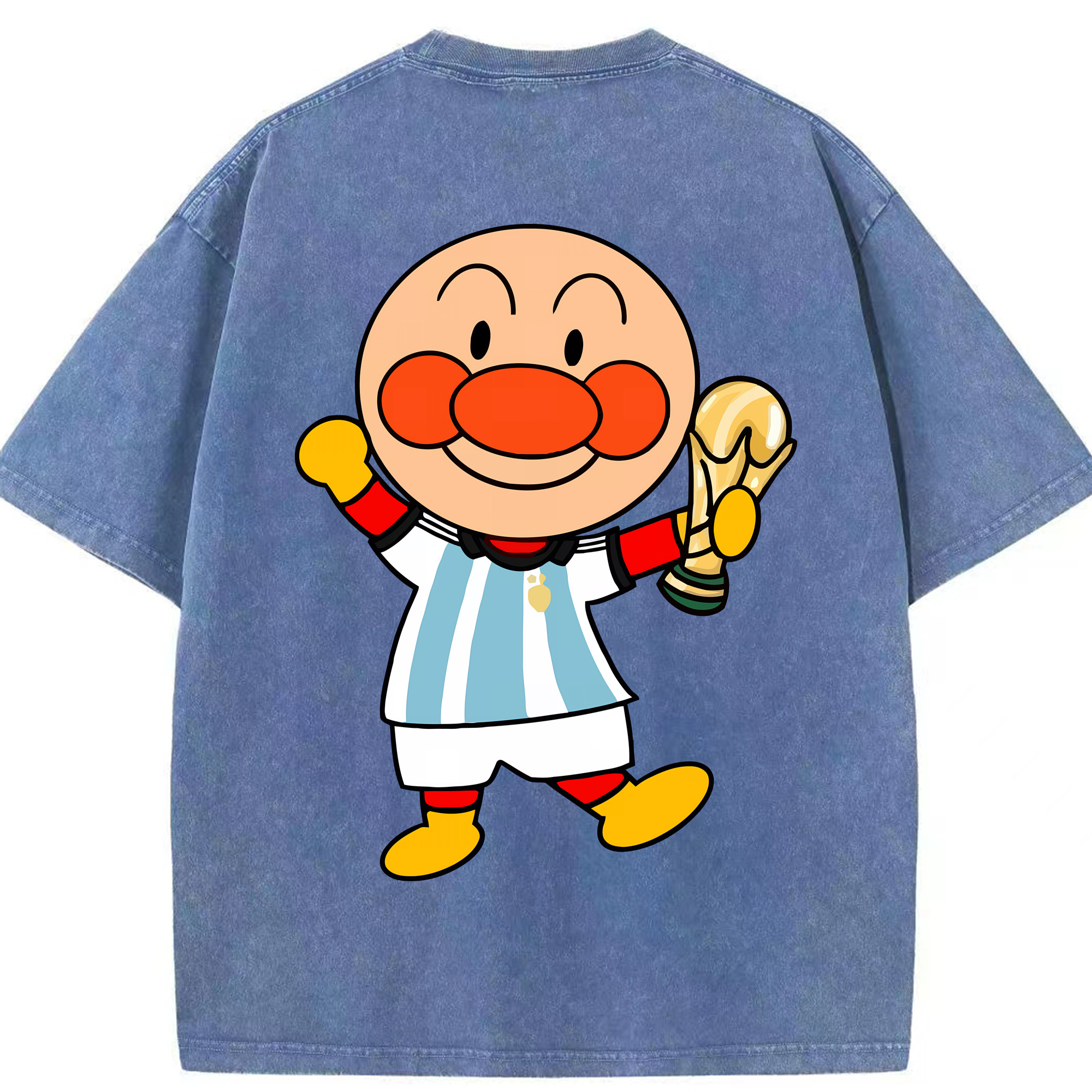 （画像用） アンパンマン Anpanman 綿100% ヴィンテージ風 半袖Tシャツ（背面プリント）
