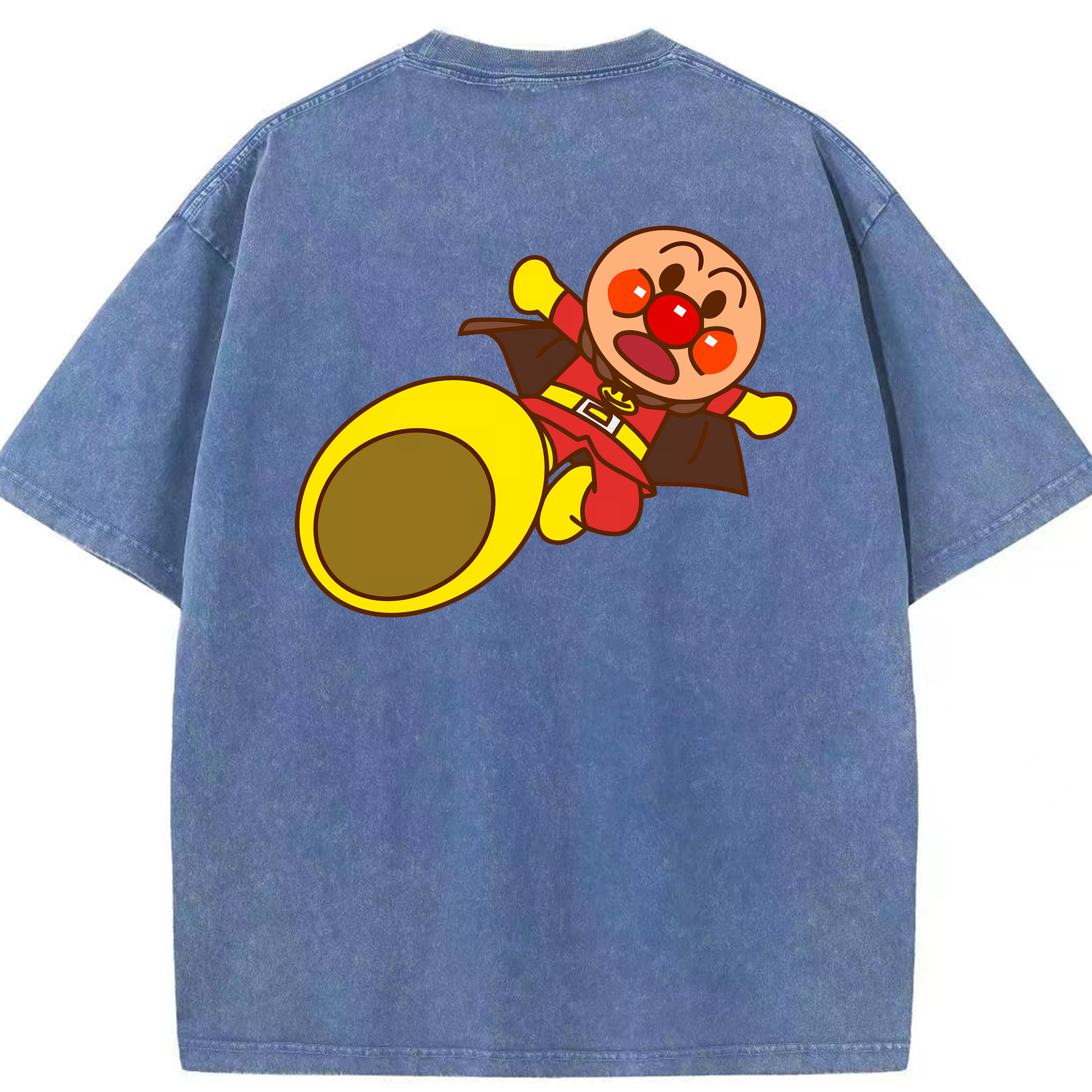 （画像用） アンパンマン Anpanman 綿100% ヴィンテージ風 半袖Tシャツ（背面プリント）