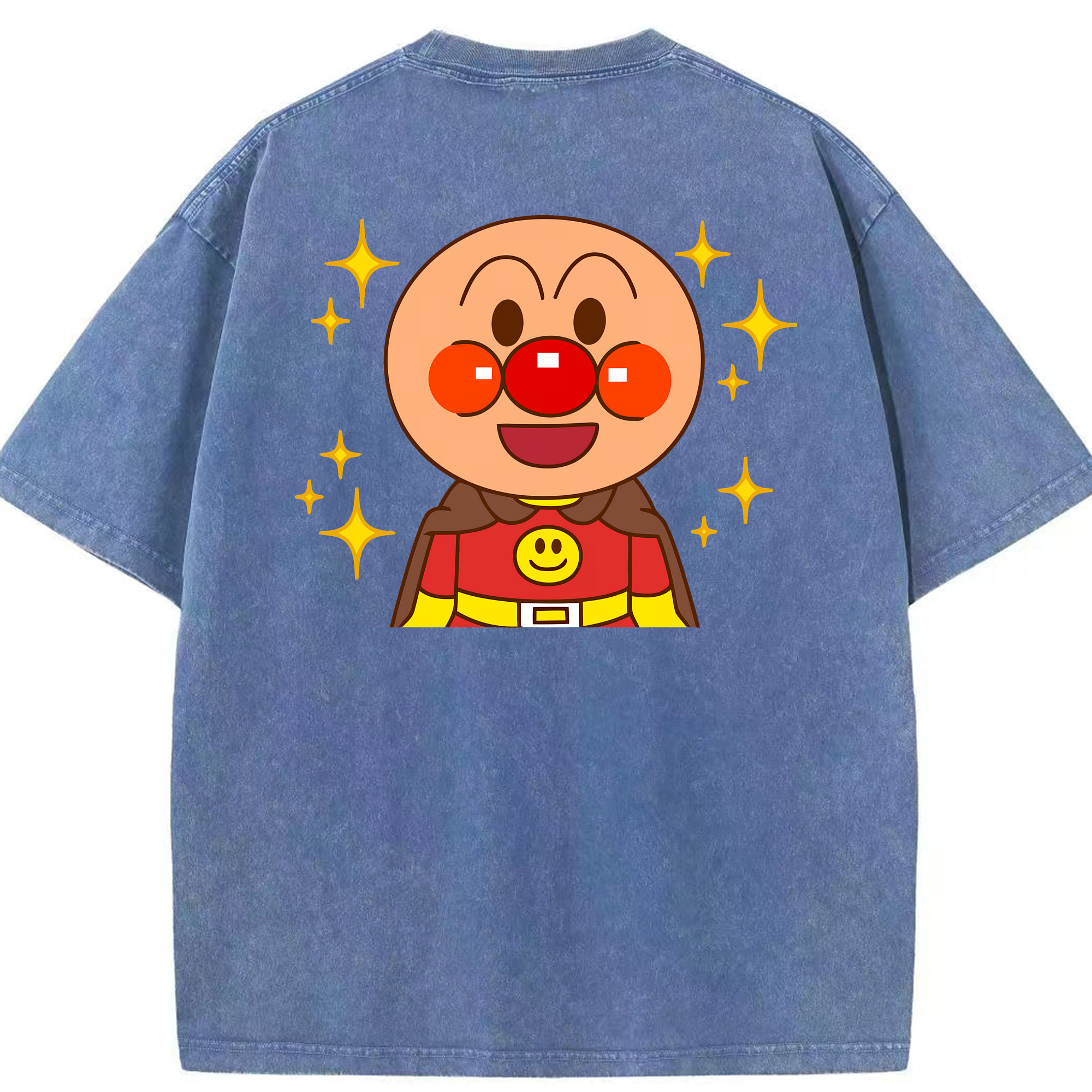 （画像用） アンパンマン Anpanman 綿100% ヴィンテージ風 半袖Tシャツ（背面プリント）