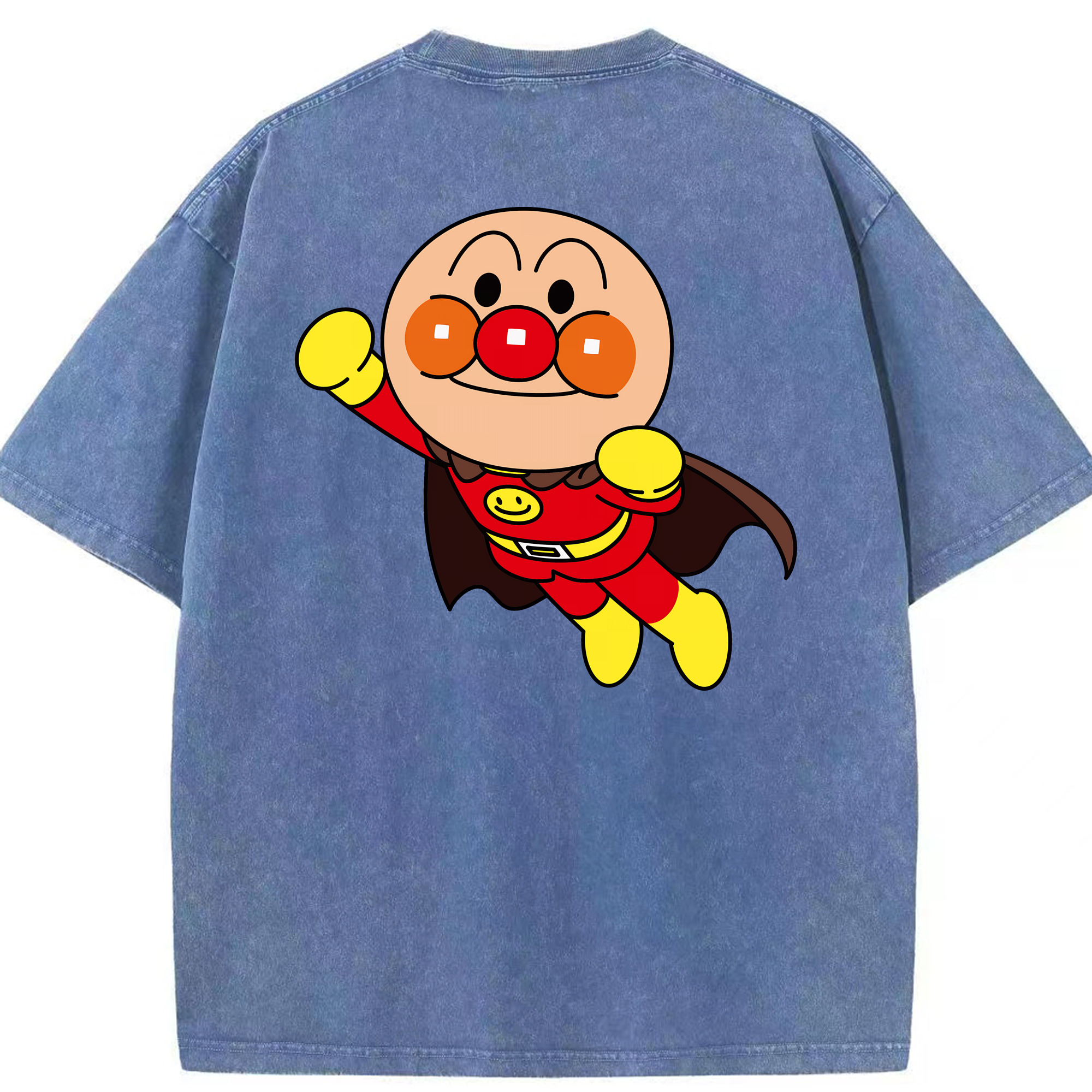 （画像用） アンパンマン Anpanman 綿100% ヴィンテージ風 半袖Tシャツ（背面プリント）