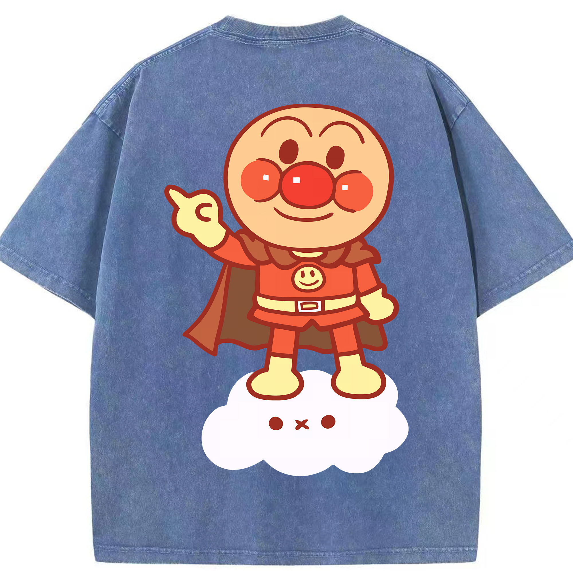 （画像用） アンパンマン Anpanman 綿100% ヴィンテージ風 半袖Tシャツ（背面プリント）