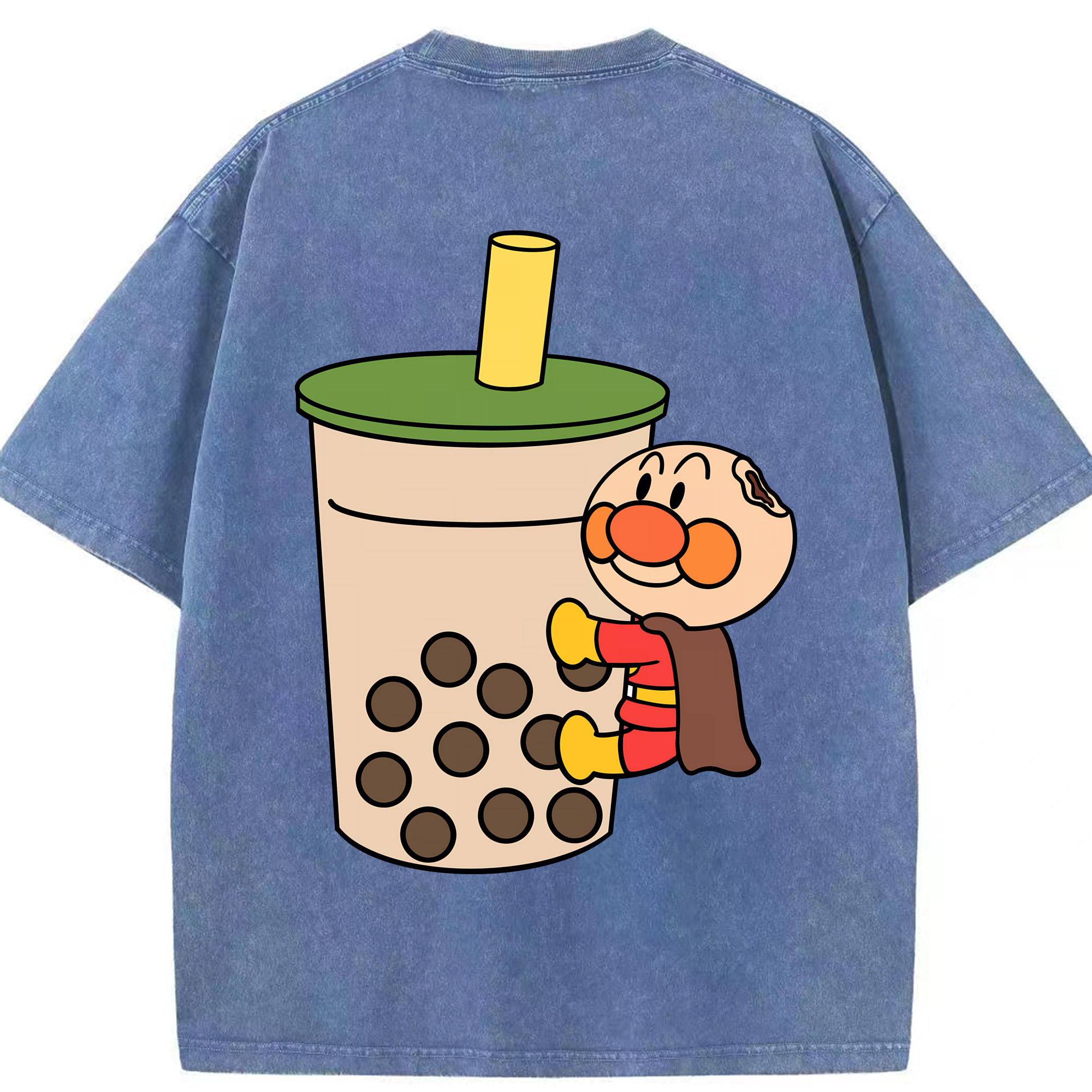 （画像用） アンパンマン Anpanman 綿100% ヴィンテージ風 半袖Tシャツ（背面プリント）