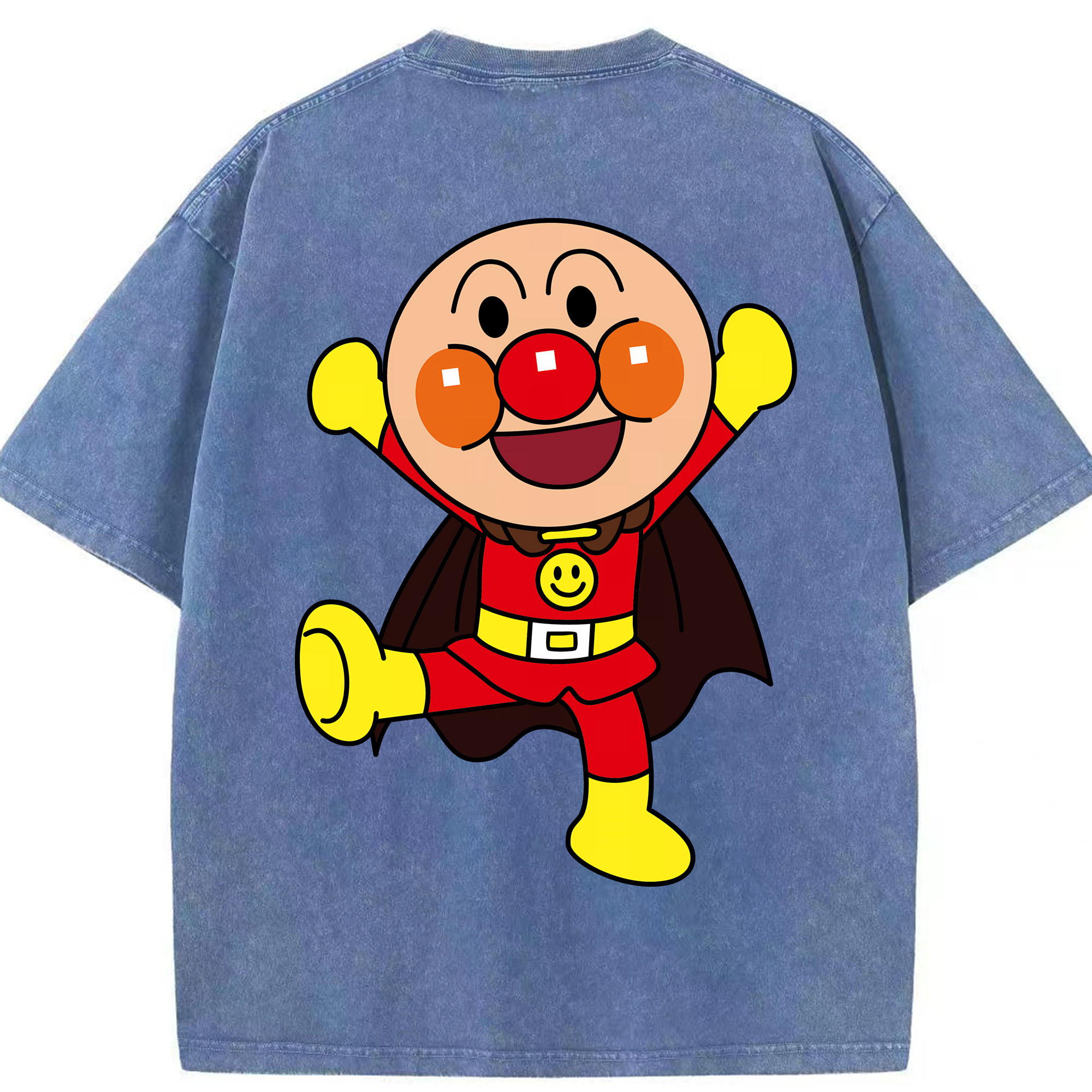 （画像用） アンパンマン Anpanman 綿100% ヴィンテージ風 半袖Tシャツ（背面プリント）