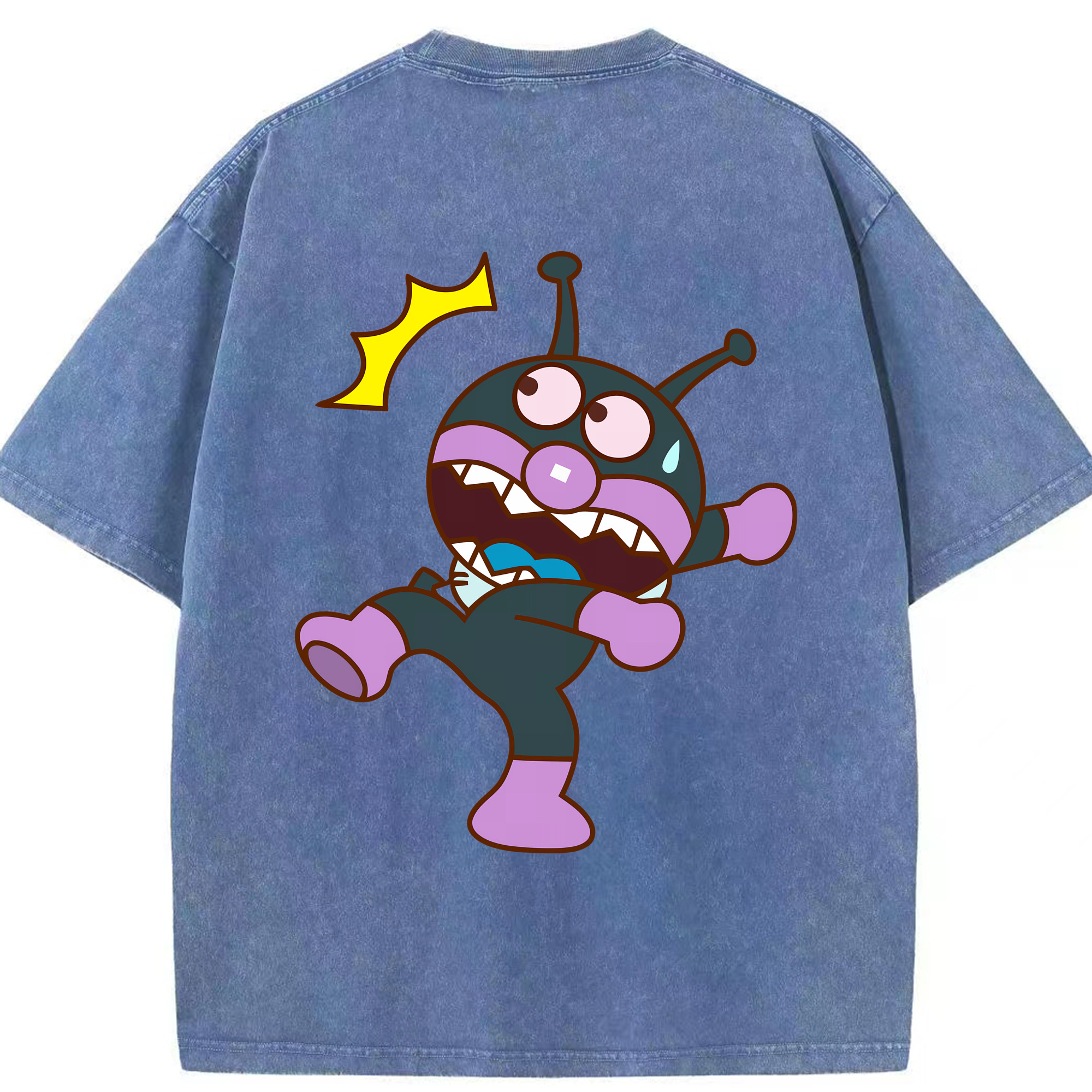（画像用） アンパンマン Anpanman 綿100% ヴィンテージ風 半袖Tシャツ（背面プリント）