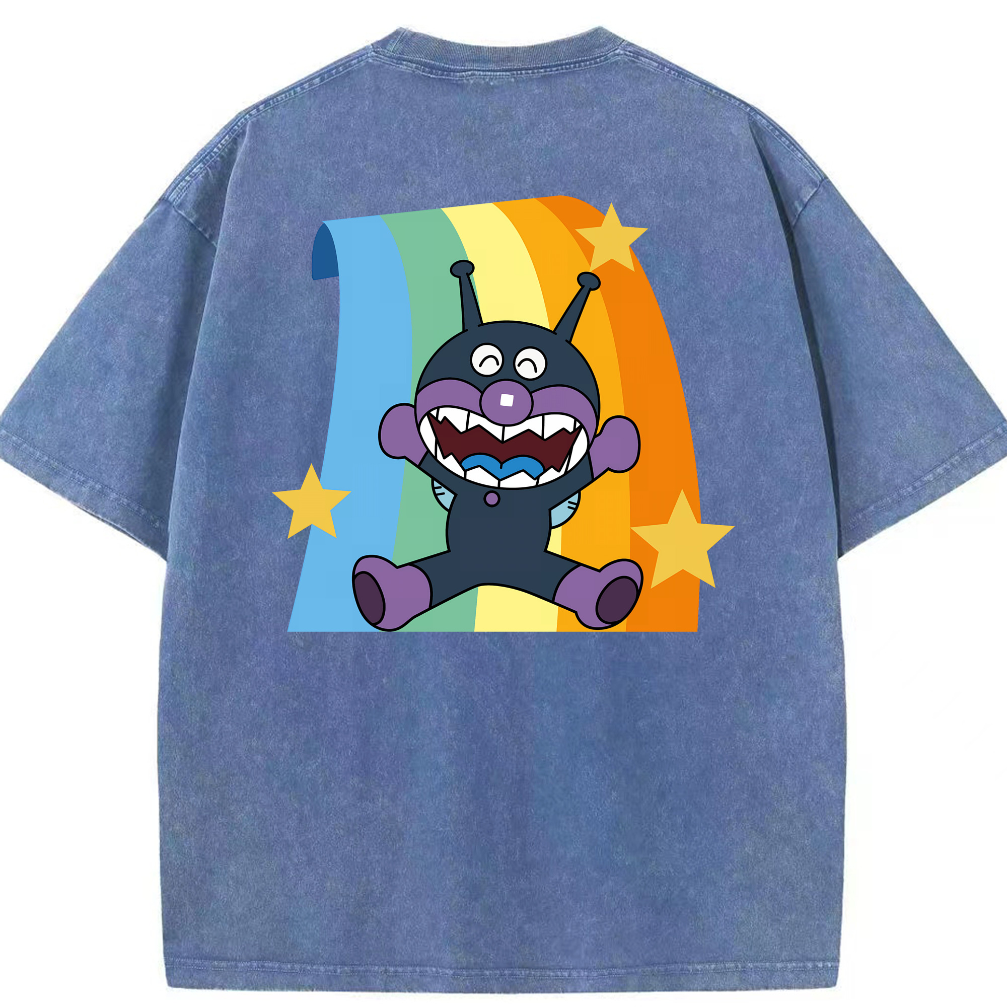 （画像用） アンパンマン Anpanman 綿100% ヴィンテージ風 半袖Tシャツ（背面プリント）