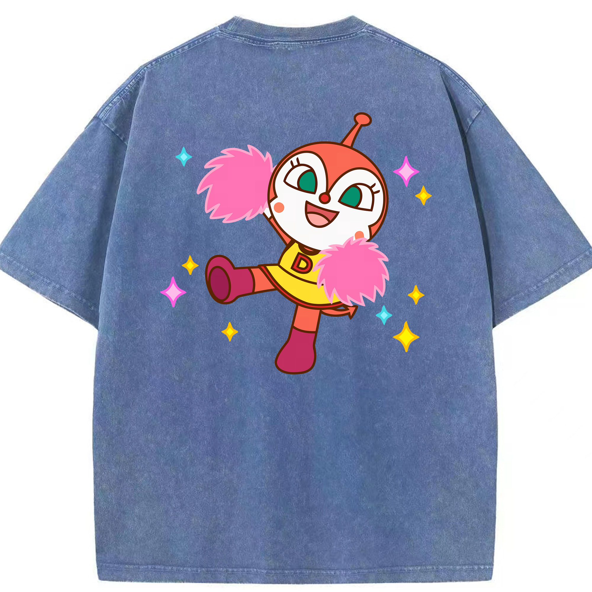 （画像用） アンパンマン Anpanman 綿100% ヴィンテージ風 半袖Tシャツ（背面プリント）